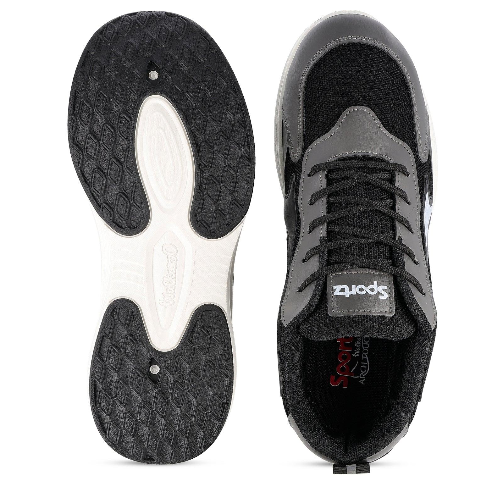 Men's Lace-up Casual Shoes - WS97538 Black Grey - Image 3