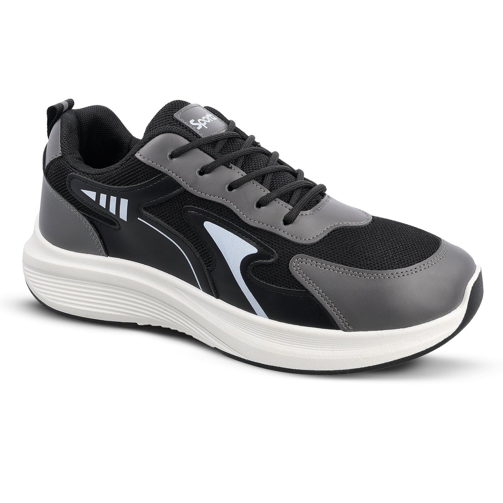 Men's Lace-up Casual Shoes - WS97538 Black Grey - Image 4