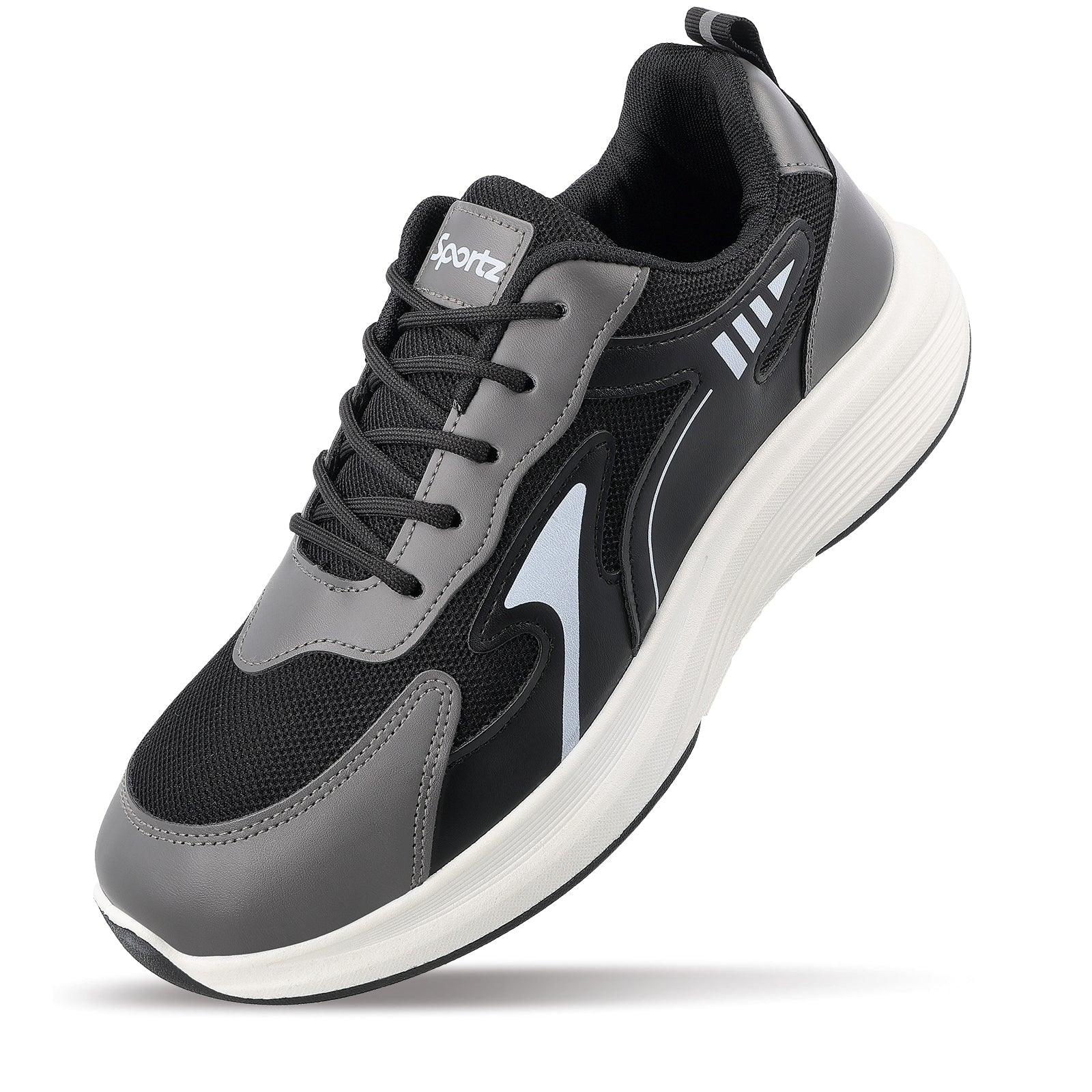 Men's Lace-up Casual Shoes - WS97538 Black Grey - Image 8