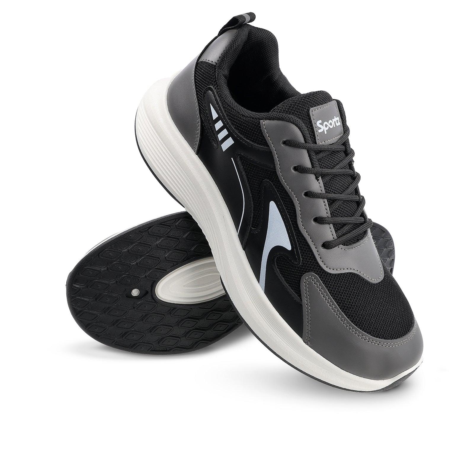 Men's Lace-up Casual Shoes - WS97538 Black Grey - Image 9
