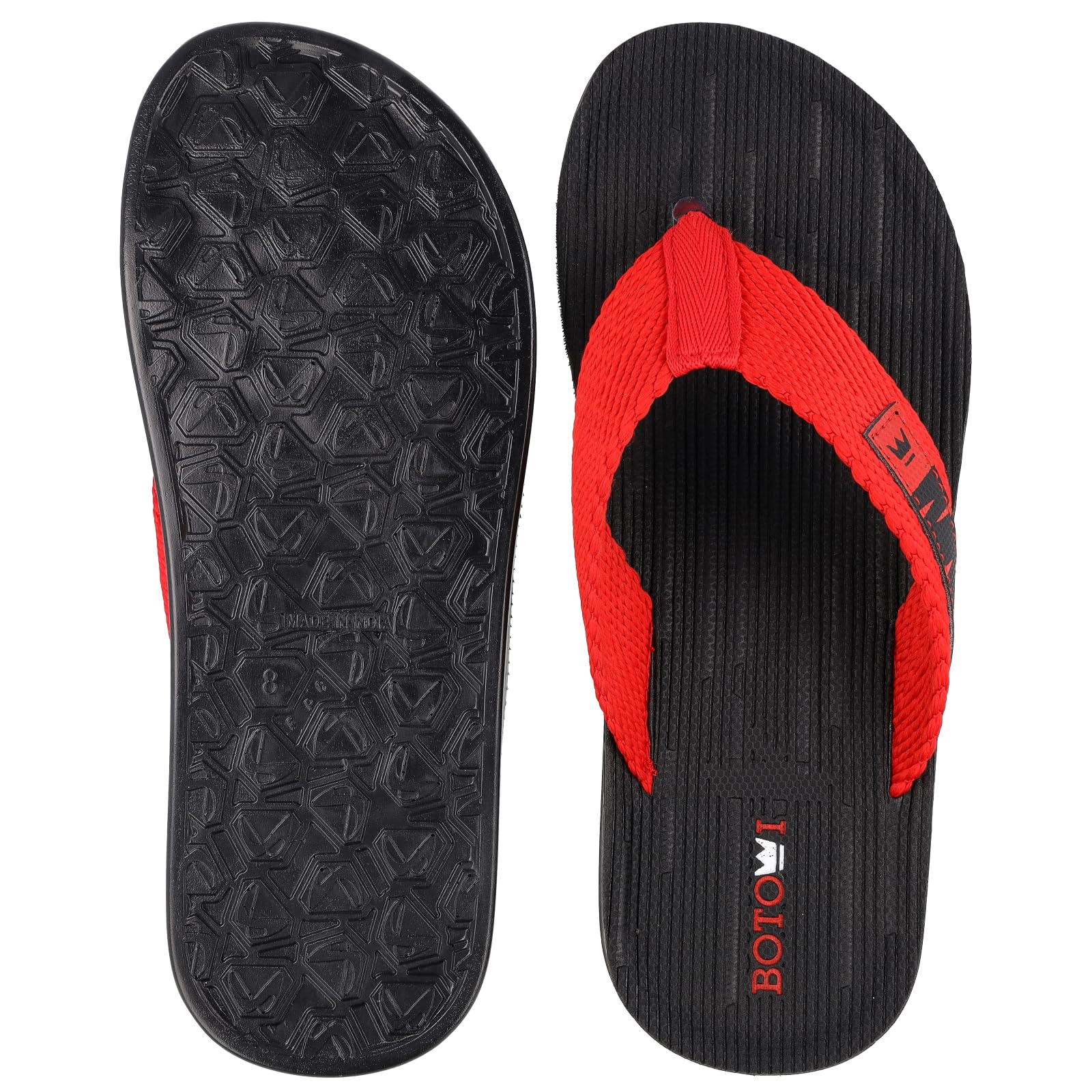 BOTOWI Men's Slipper - BW3501 Black Red - Image 2