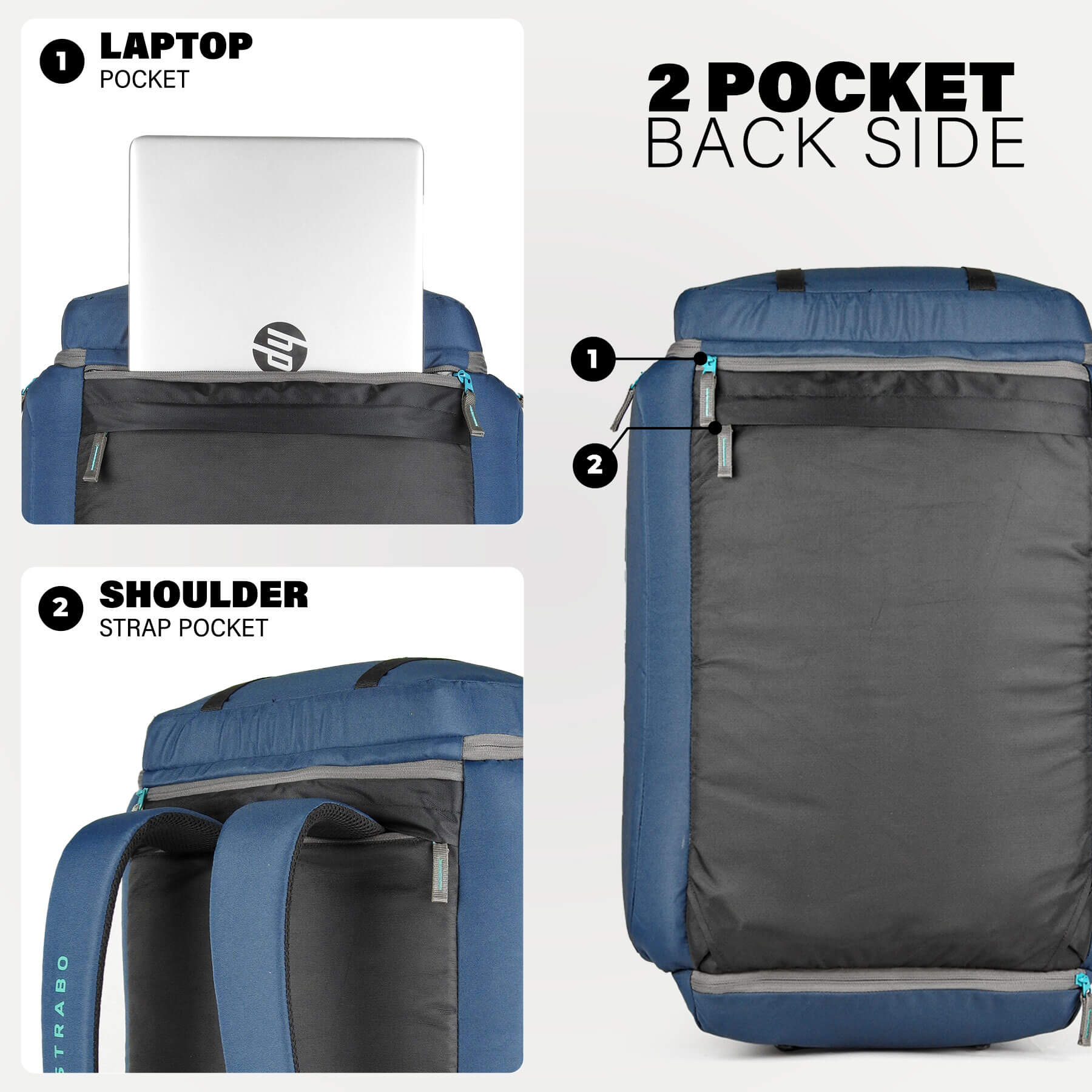 Camper 2-in-1 Duffel + Backpack - Navy Blue - Image 2