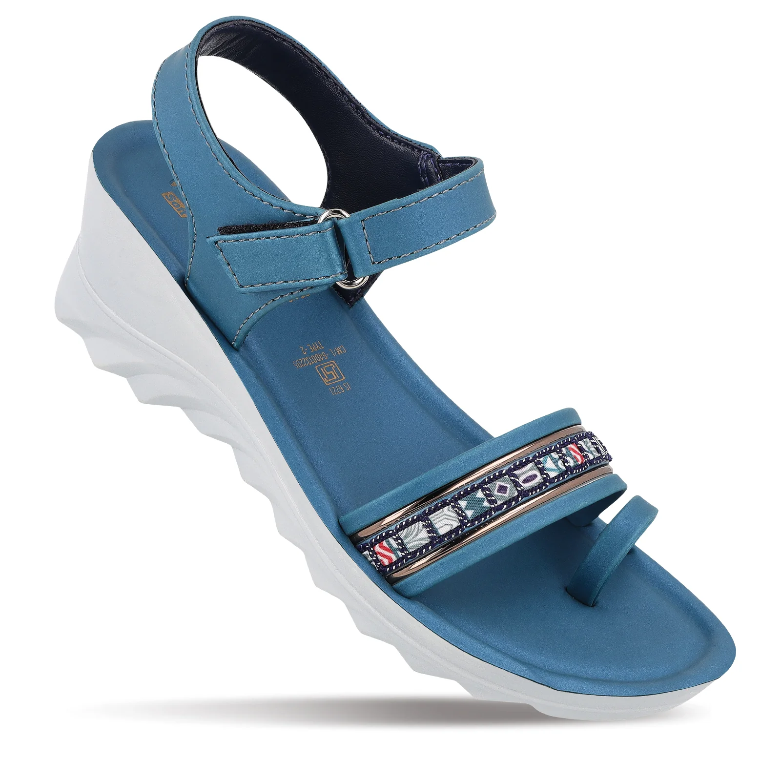 Girl's Wedge Heel Sandals - WLR77030 Peacock Blue