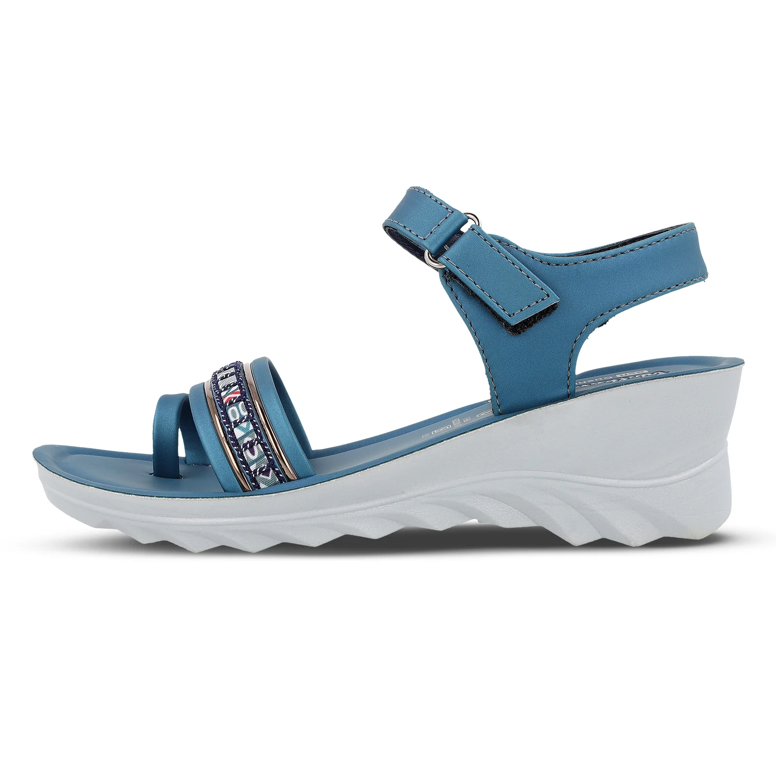 Girl's Wedge Heel Sandals - WLR77030 Peacock Blue - Image 3