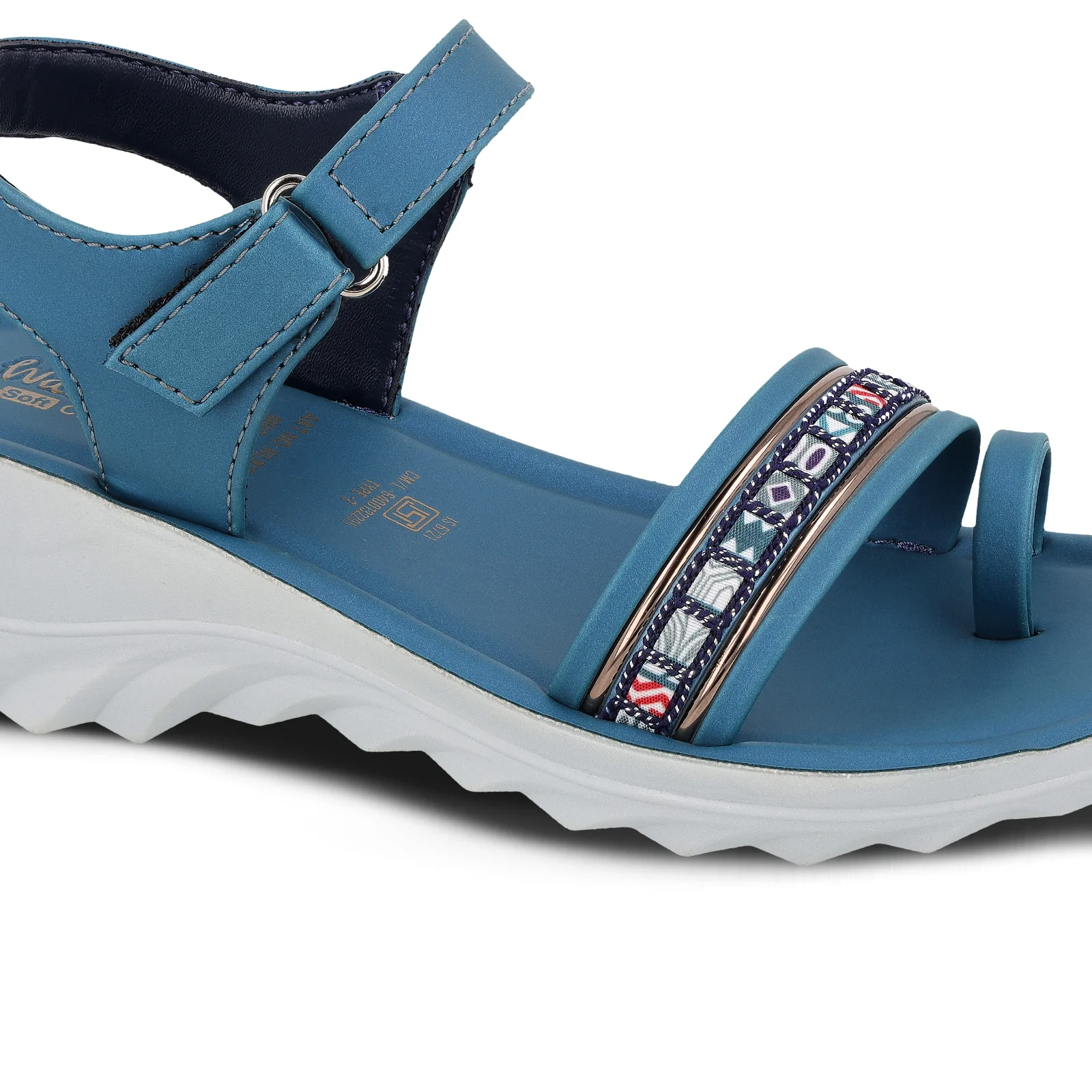 Girl's Wedge Heel Sandals - WLR77030 Peacock Blue - Image 4