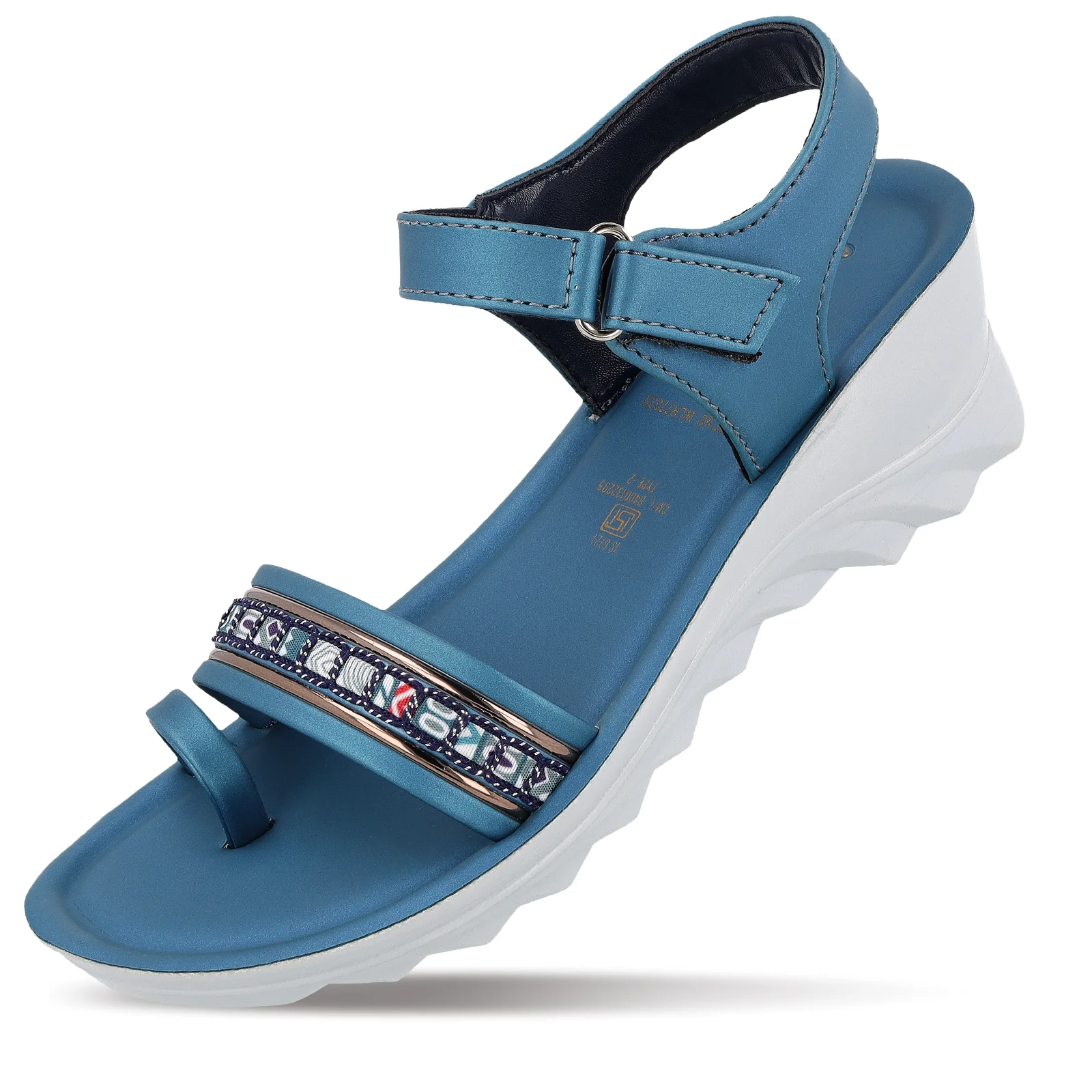 Girl's Wedge Heel Sandals - WLR77030 Peacock Blue - Image 5