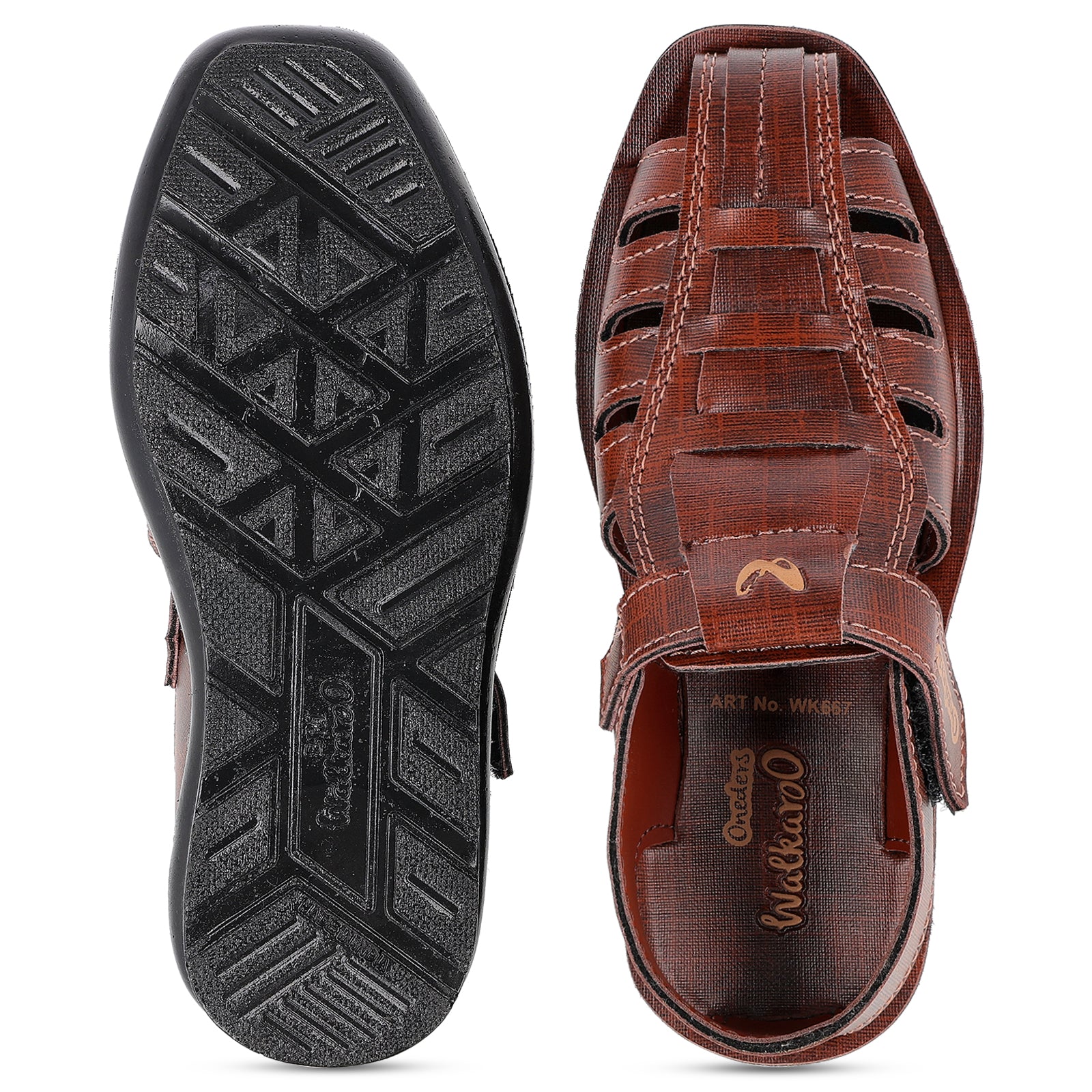 Kid's Roman Sandals - WK667 Brown - Image 2