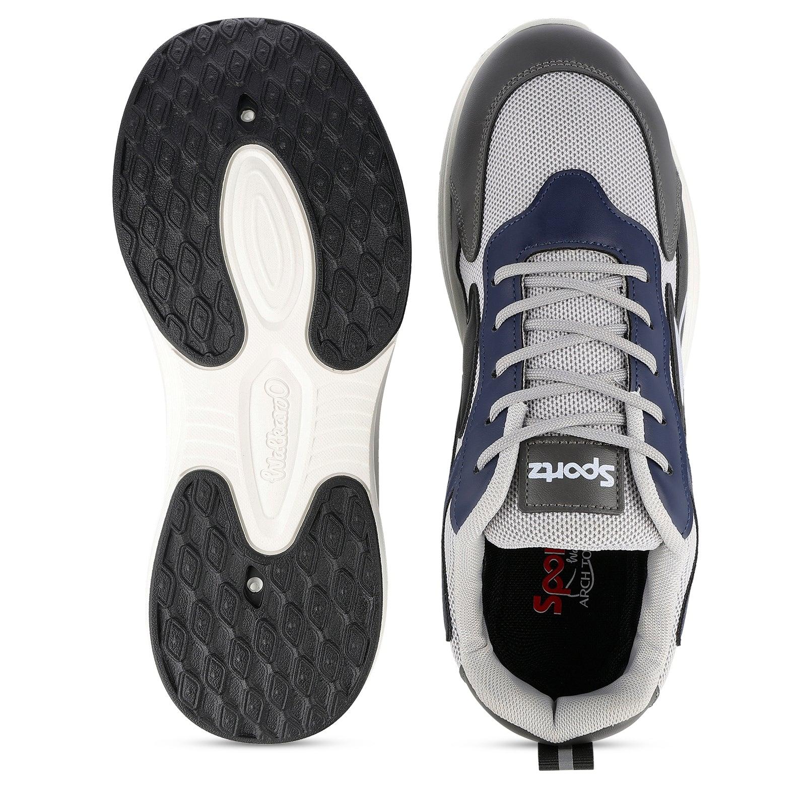 Men's Lace-up Casual Shoes - WS97538 Navy Blue Grey - Image 3