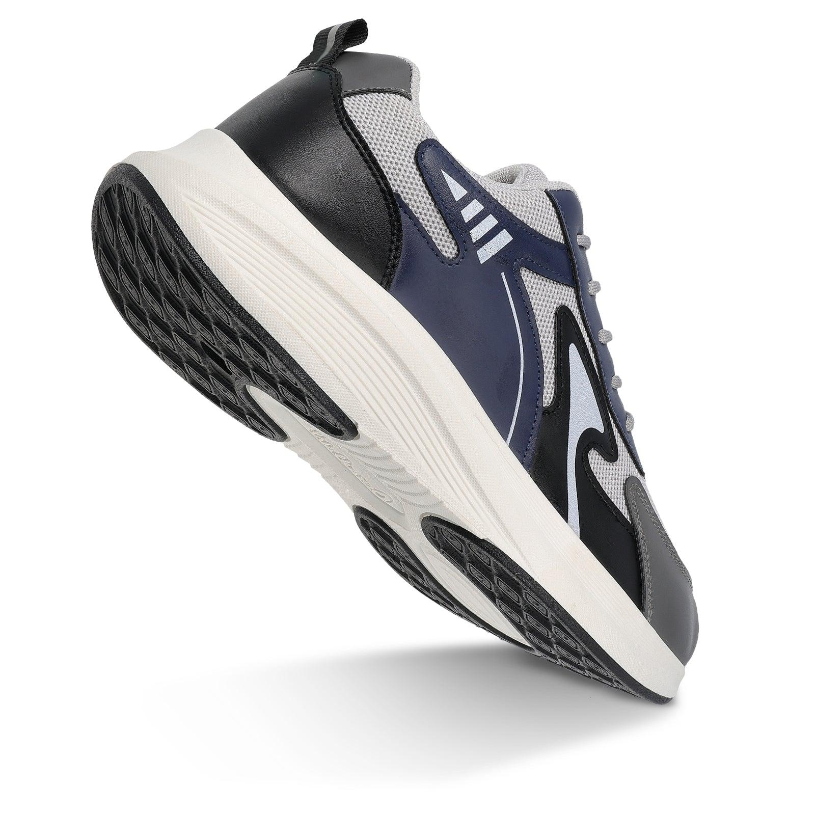 Men's Lace-up Casual Shoes - WS97538 Navy Blue Grey - Image 5