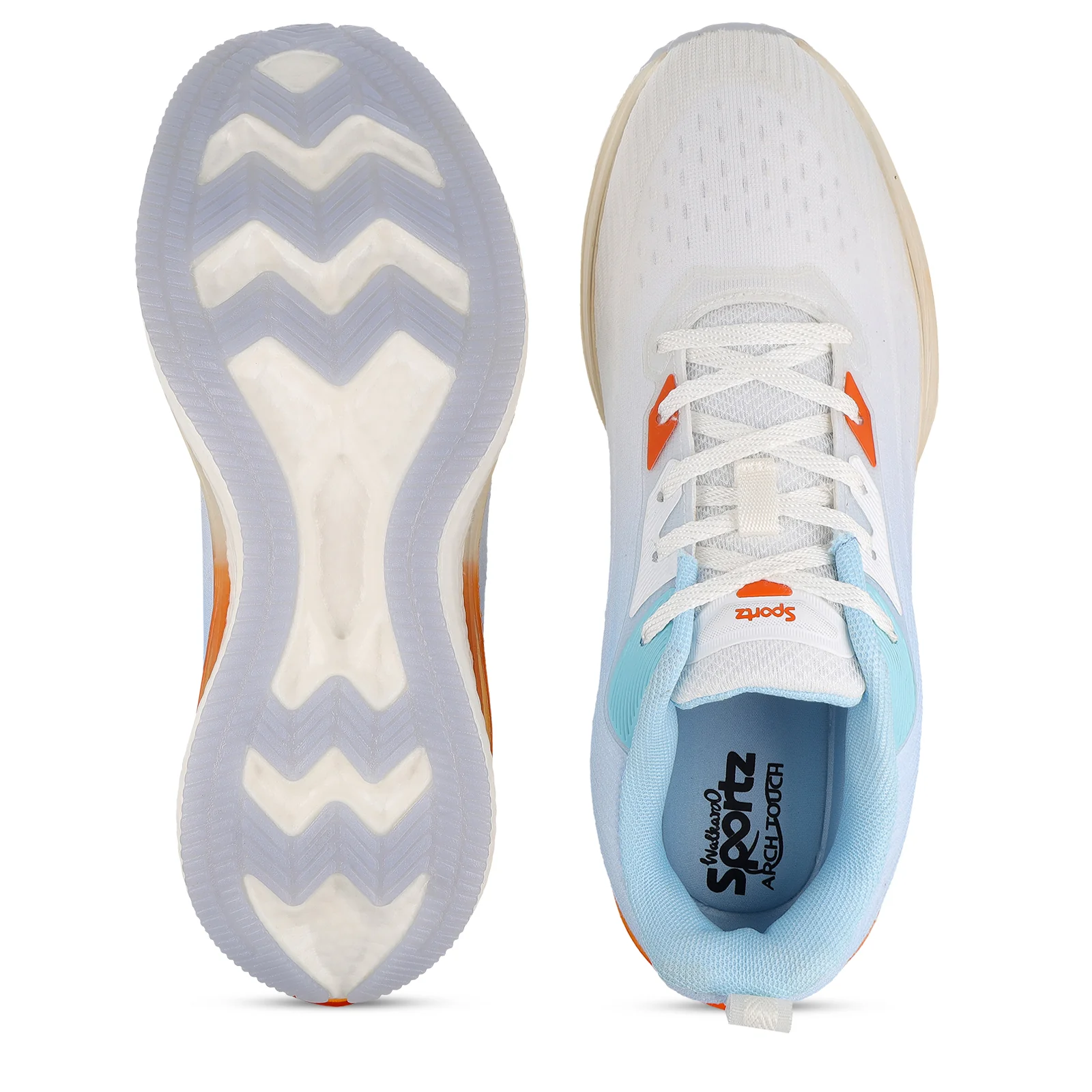 MASLOW Men's Lace-up Sports Shoes - WS9152 White Sky Blue - Image 2