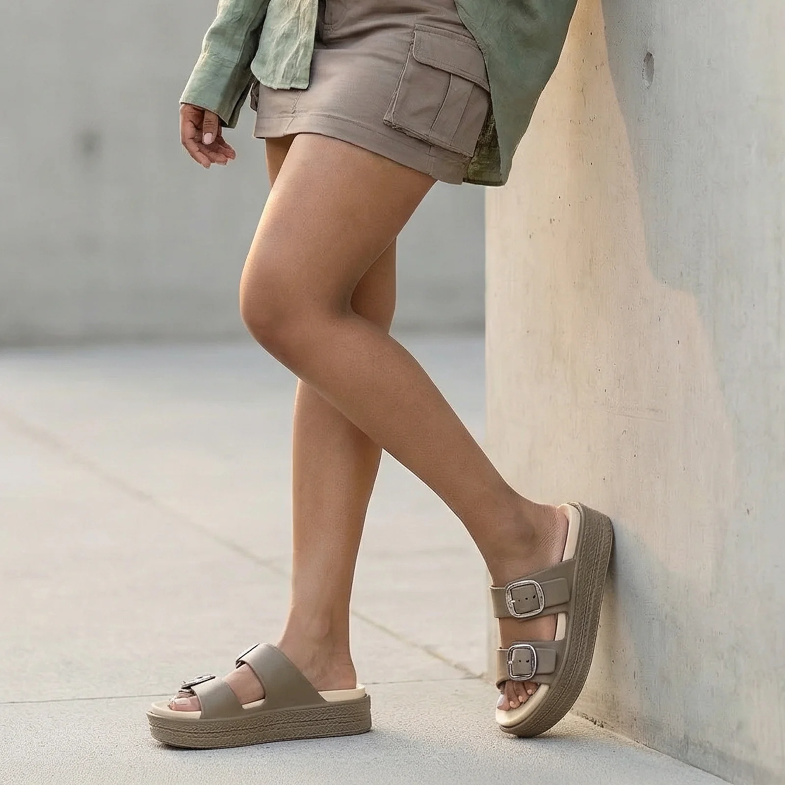 Women's Daily Wear Sandals - MI602 Brown Beige - Image 2