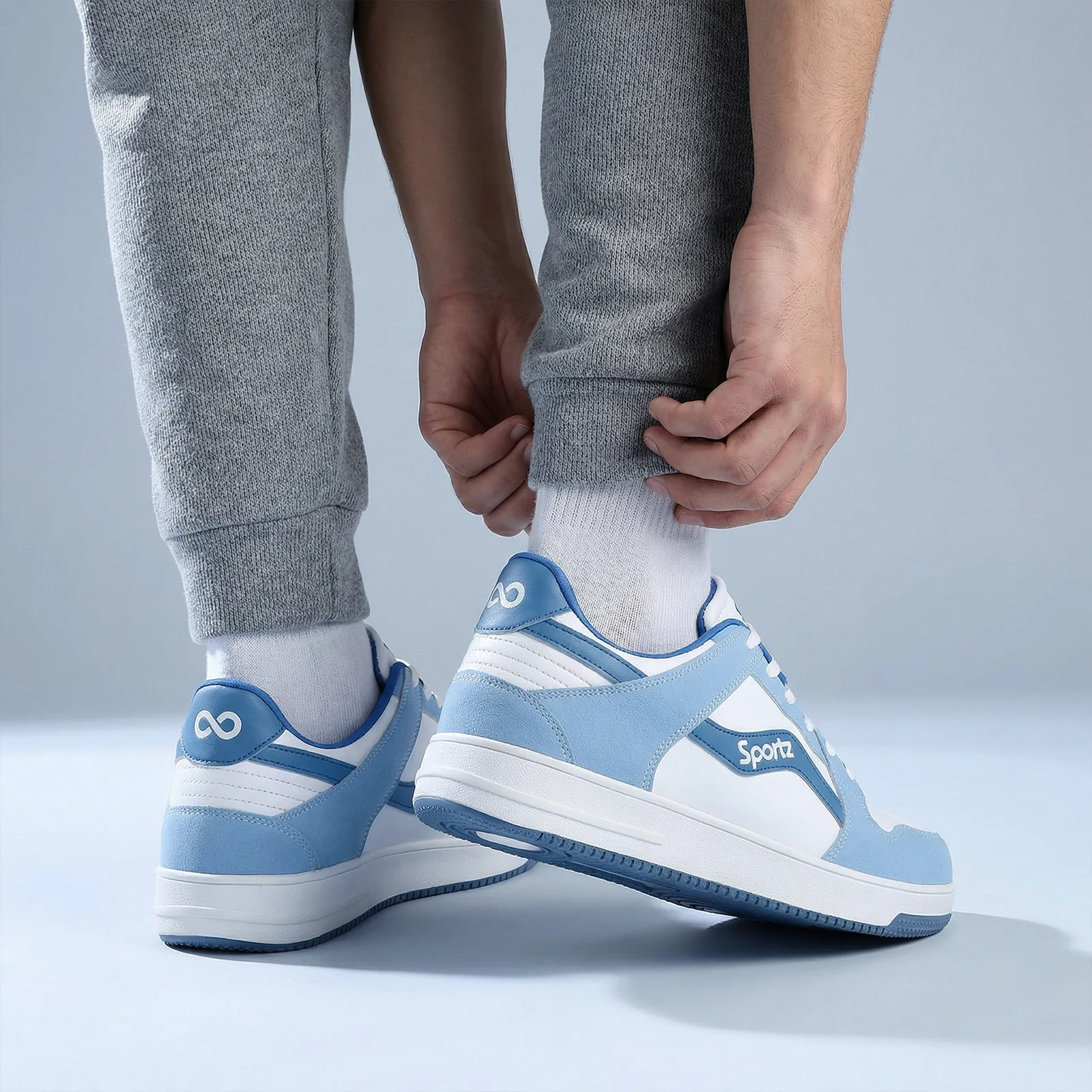 Men's Casual Sneakers - WY3475 White Sky - Image 2