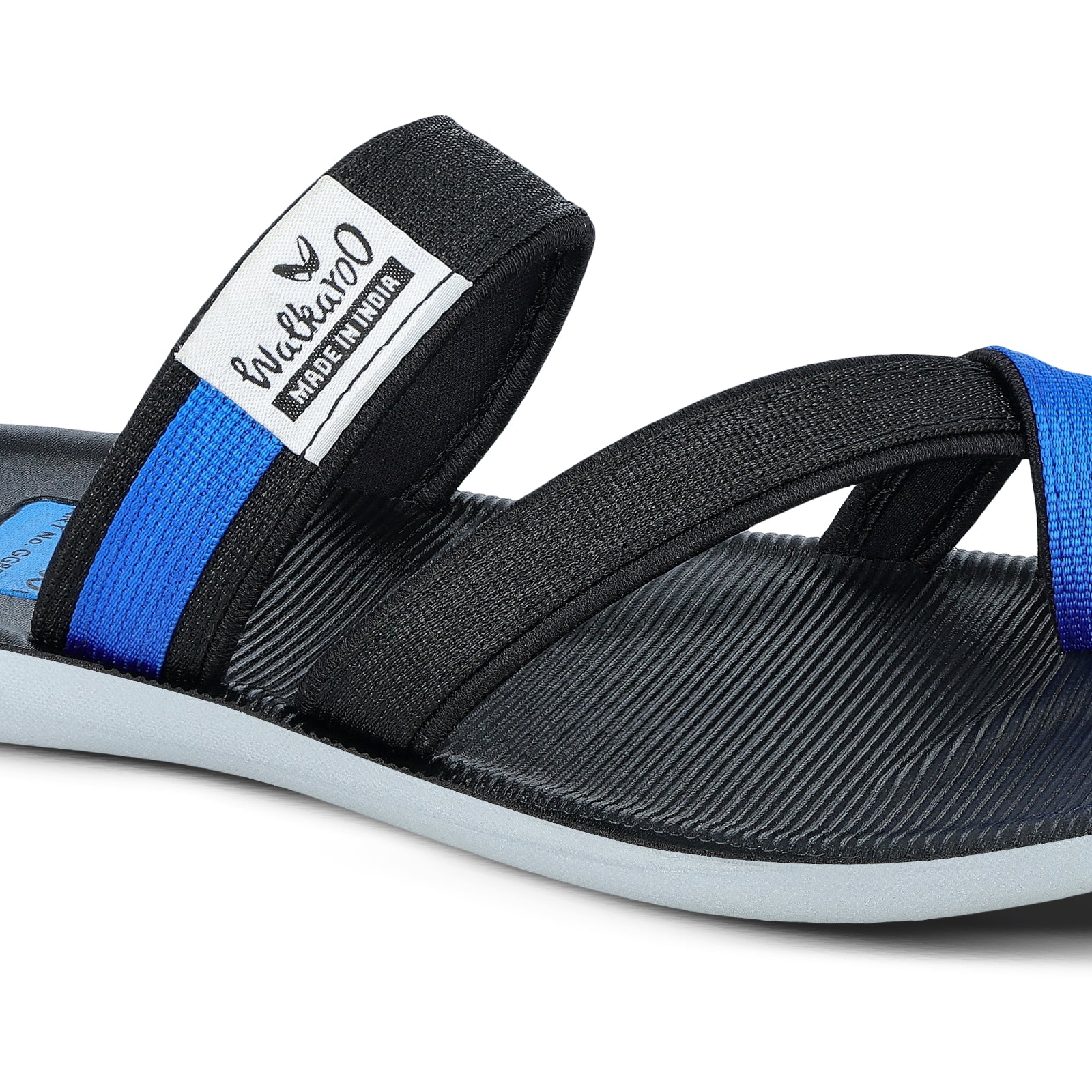 Men's Cross Strap Sandals - GG8210 Black Blue - Image 4