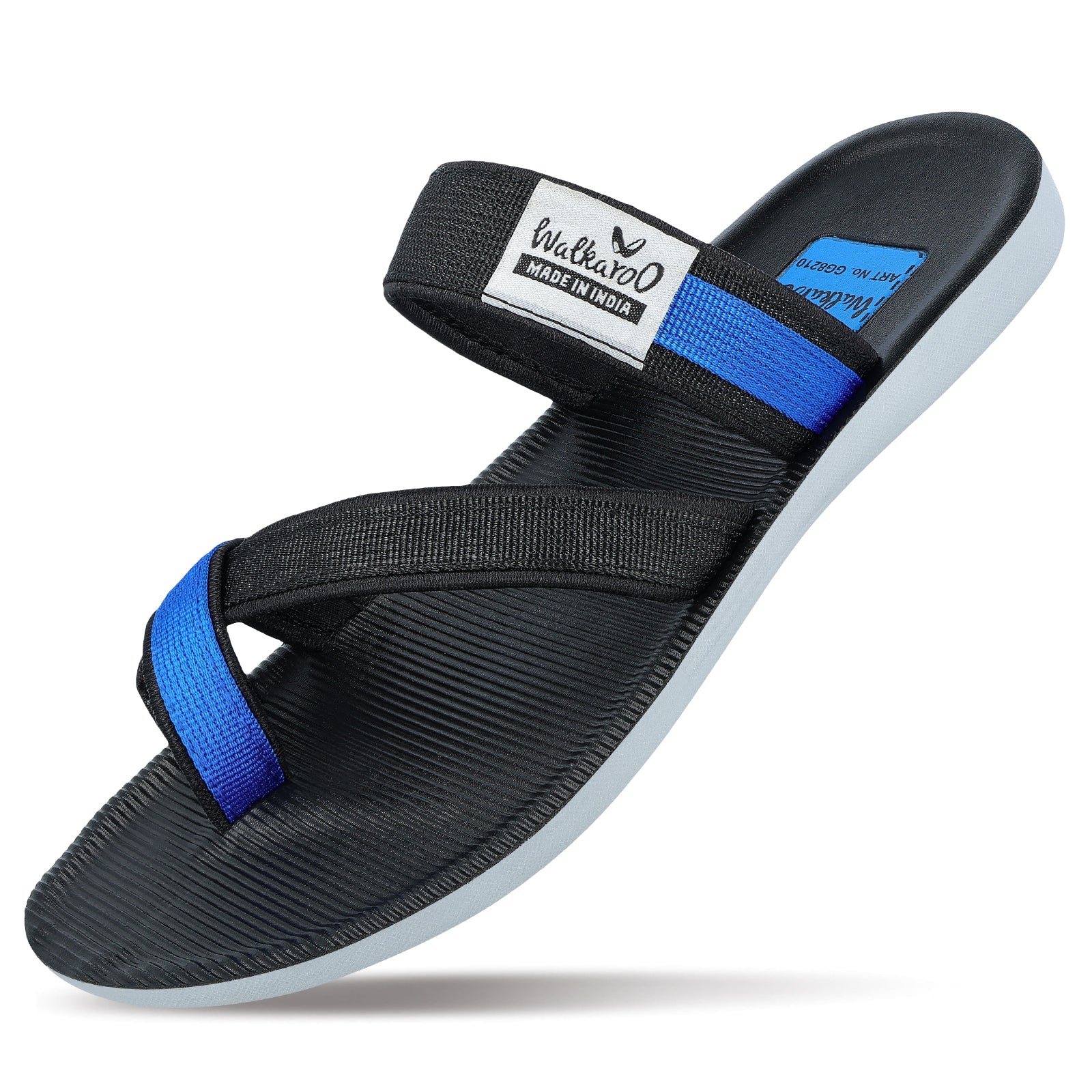 Men's Cross Strap Sandals - GG8210 Black Blue - Image 5