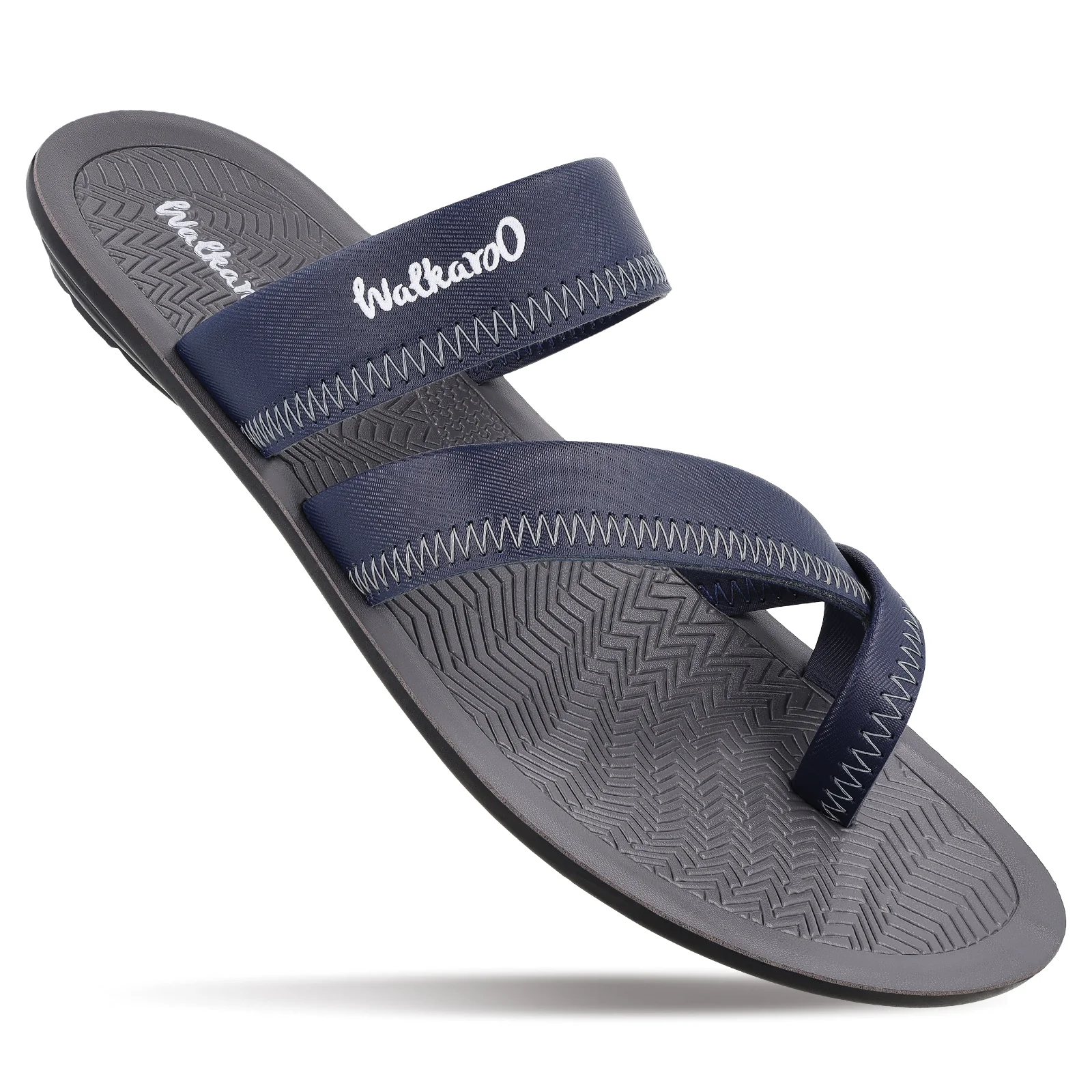 Men's Cross Strap Slide Sandals  - WG5340 Blue Grey