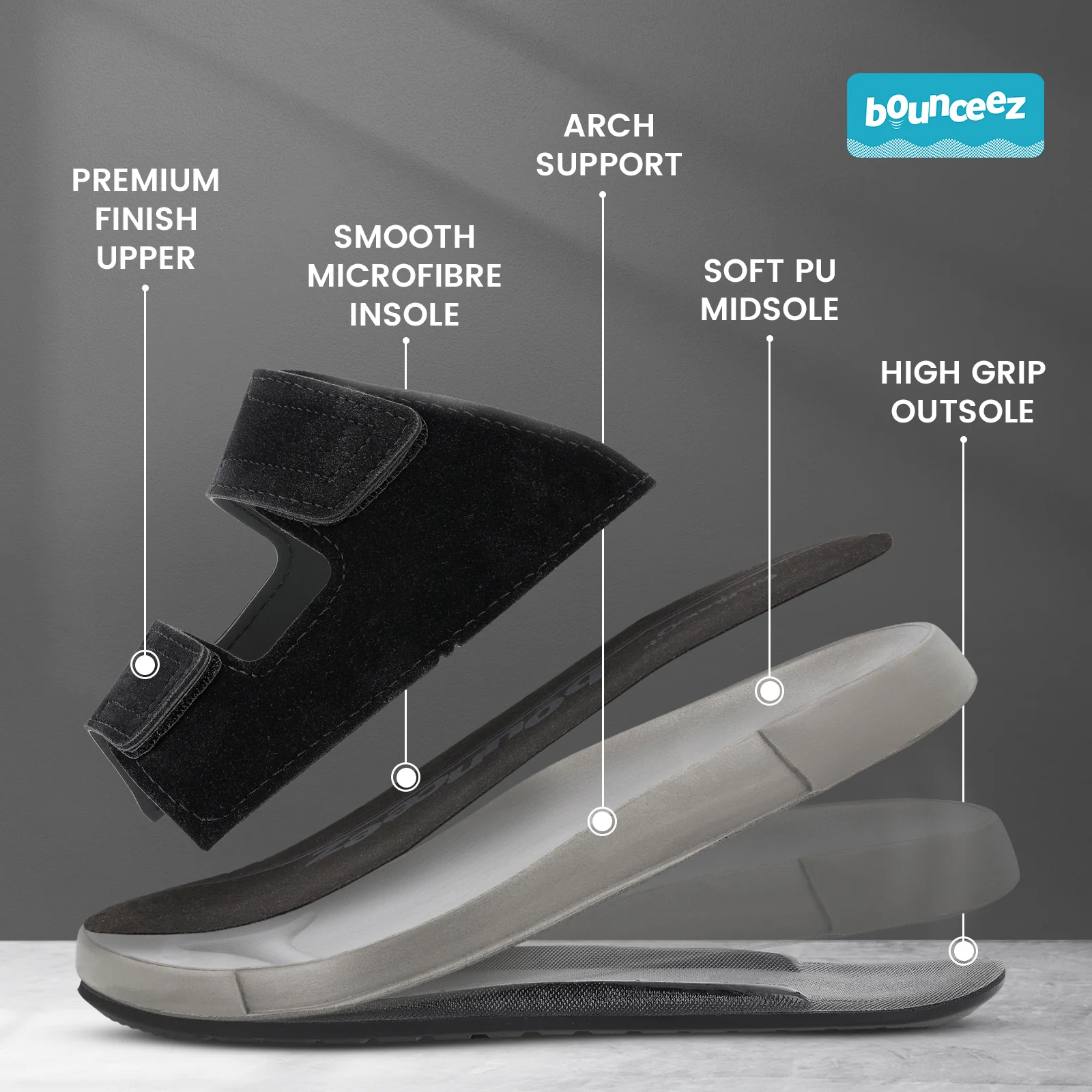 Men's Daily Wear Comfort Sandals - WGP53032 Black - Image 2