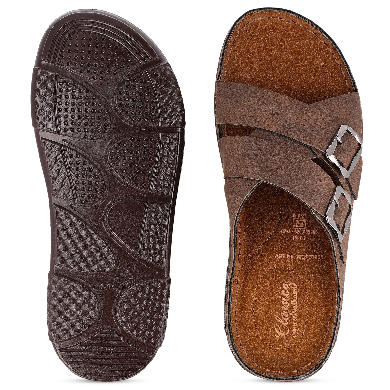 Men's Daily Wear Comfort Sandals - WGP53052 Brown - Image 3