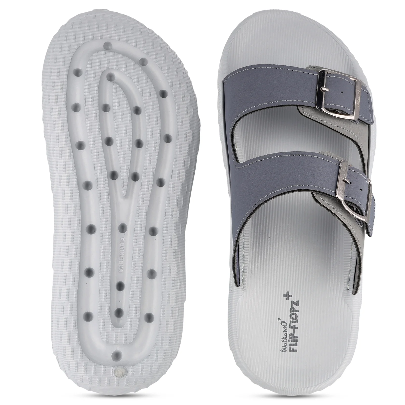 Men's Daily Wear Sandals - FGP45004 Light Grey Navy Blue - Image 2