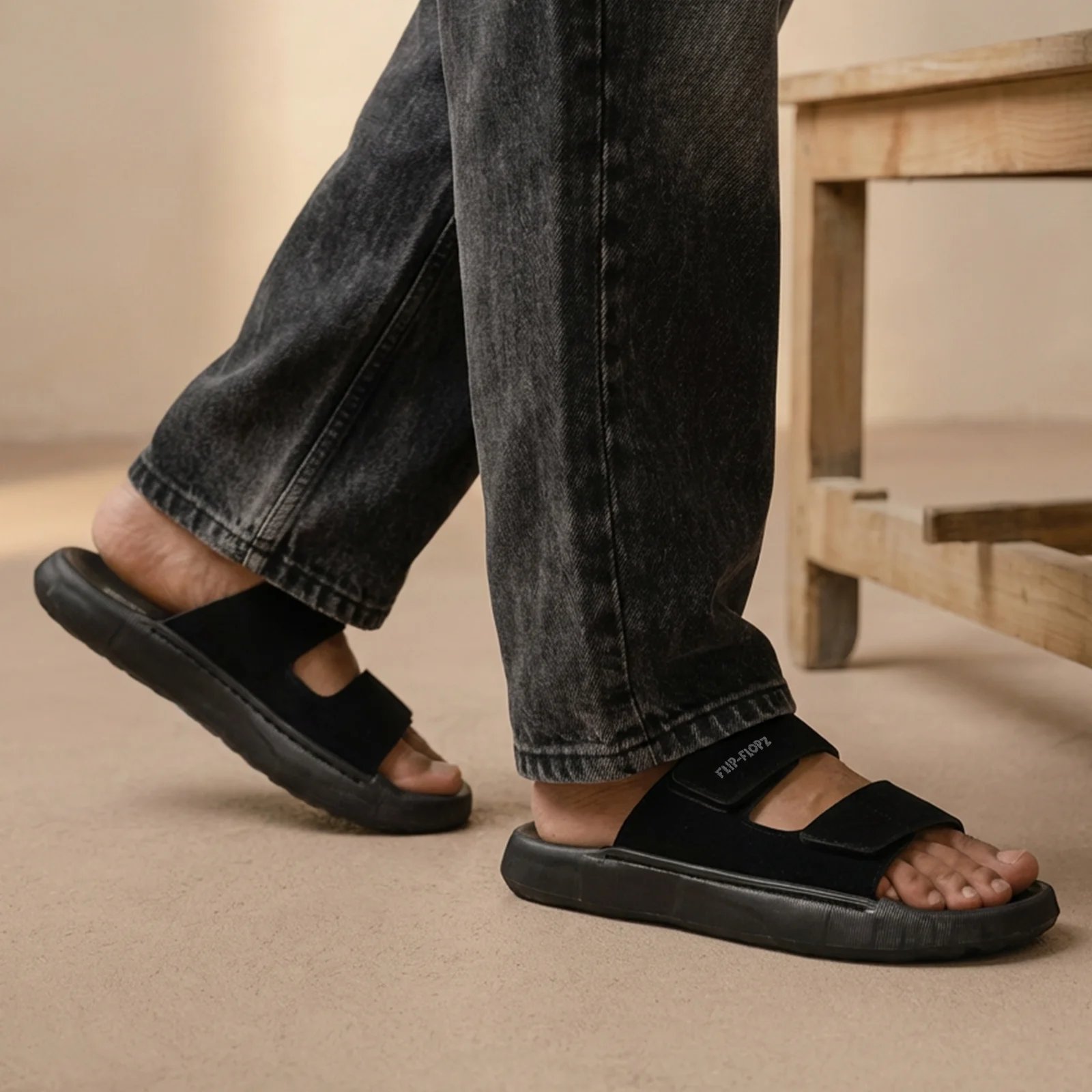 Men's Daily Wear Sandals - WE8821 Black - Image 2