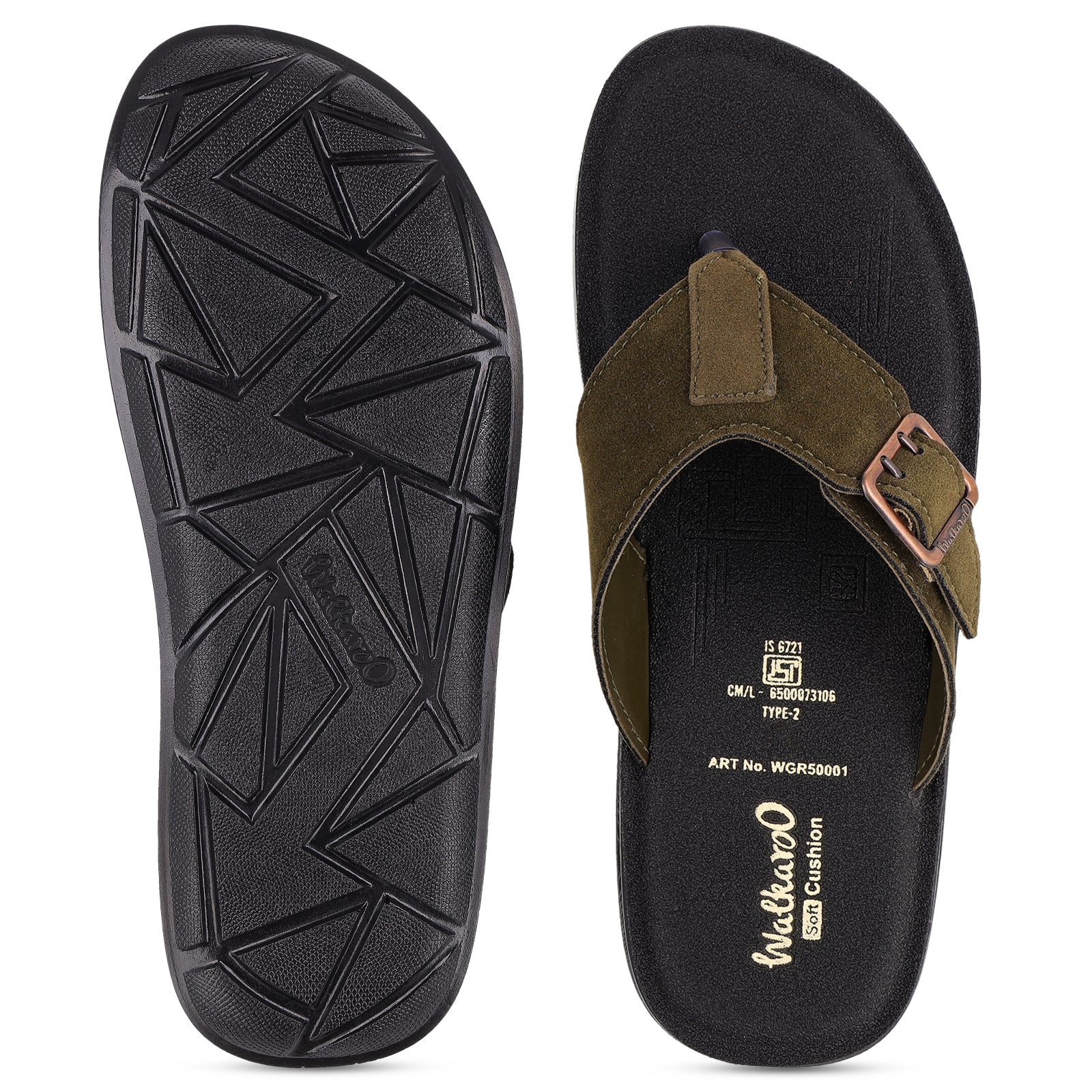 Men's Daily Wear Sandals - WGR50001 Olive - Image 2