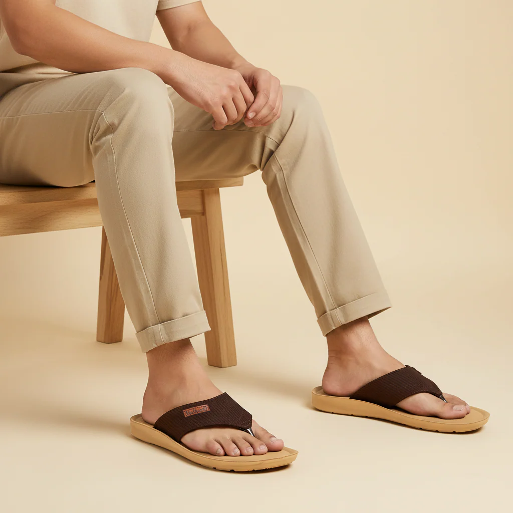 Men's Daily Wear Sandals - WGR50024 Brown - Image 2