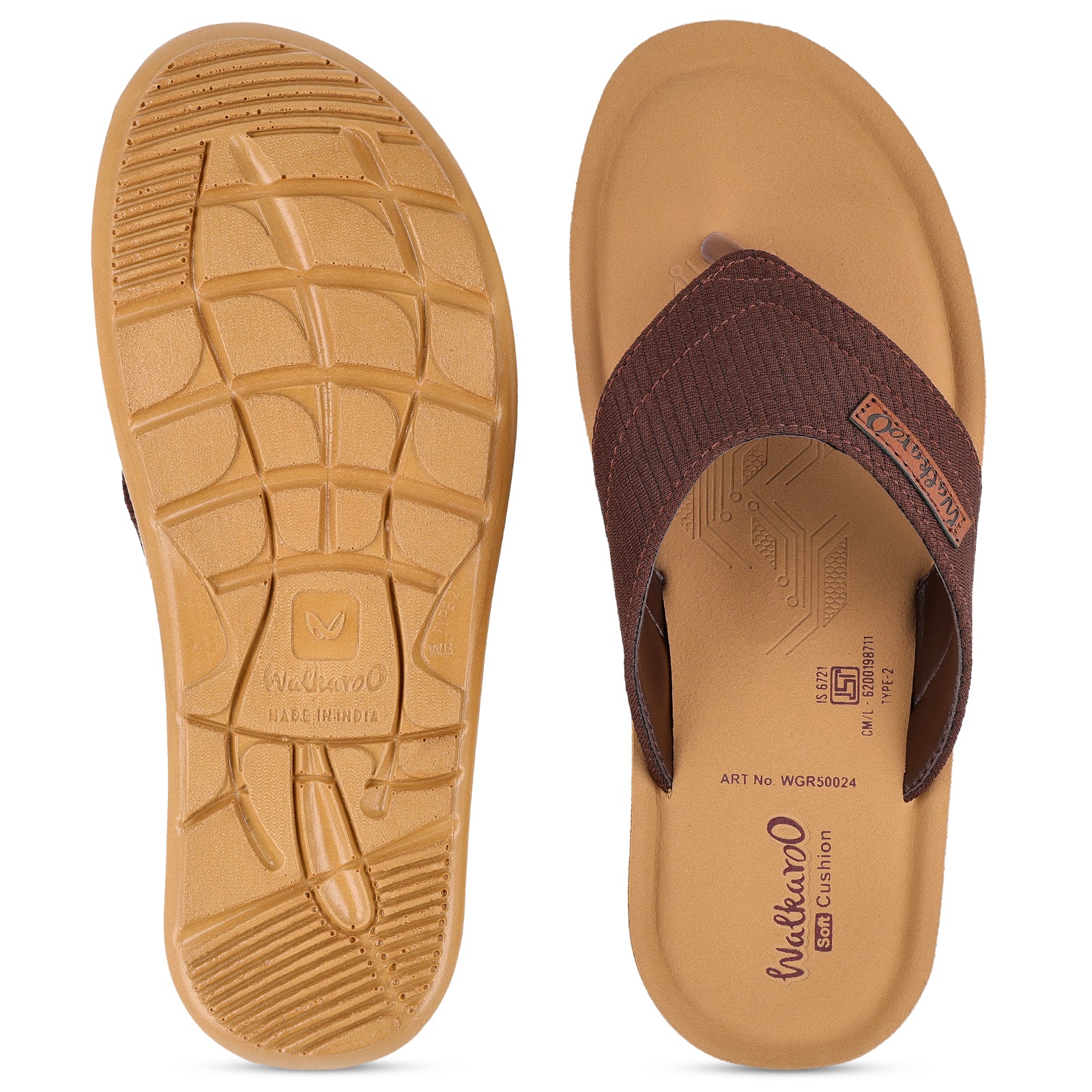 Men's Daily Wear Sandals - WGR50024 Brown - Image 3