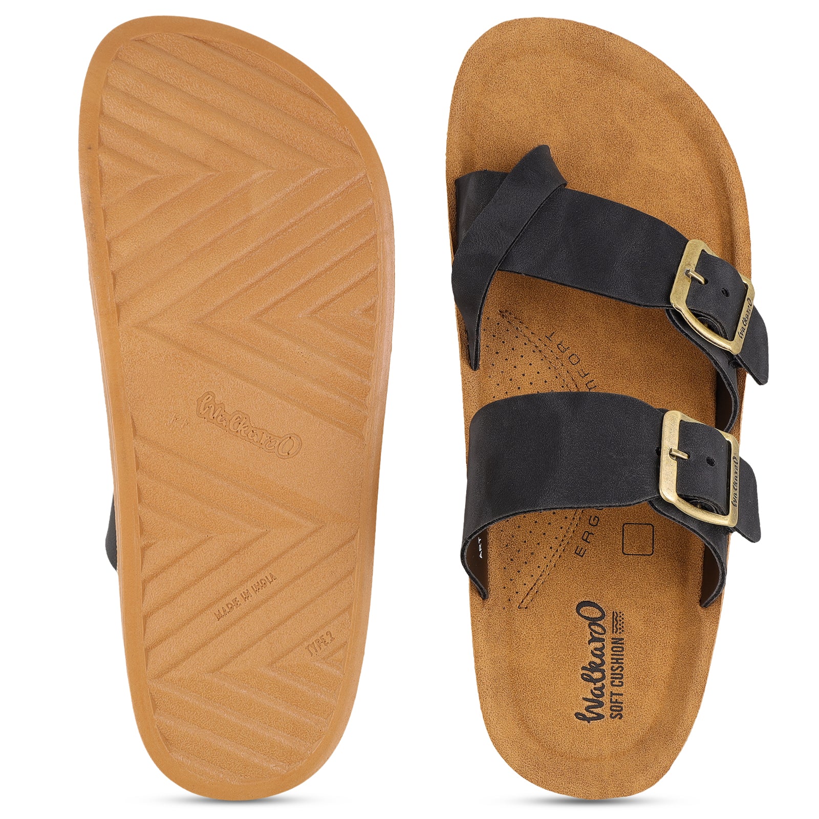 Men's Daily Wear Sandals - WGR53247 Black Beige - Image 2