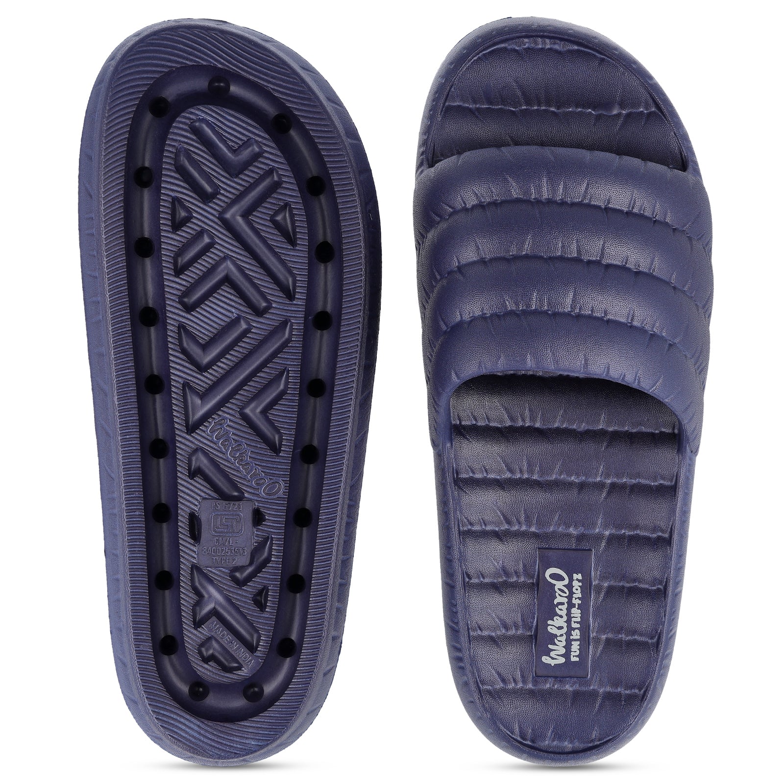Men's Flip Flop Sliders - WC8770 Navy Blue - Image 2