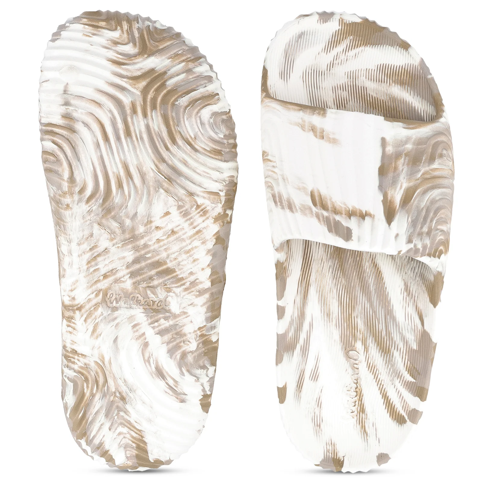 Men's Flip Flop Sliders  - WC8823 Khaki White - Image 2