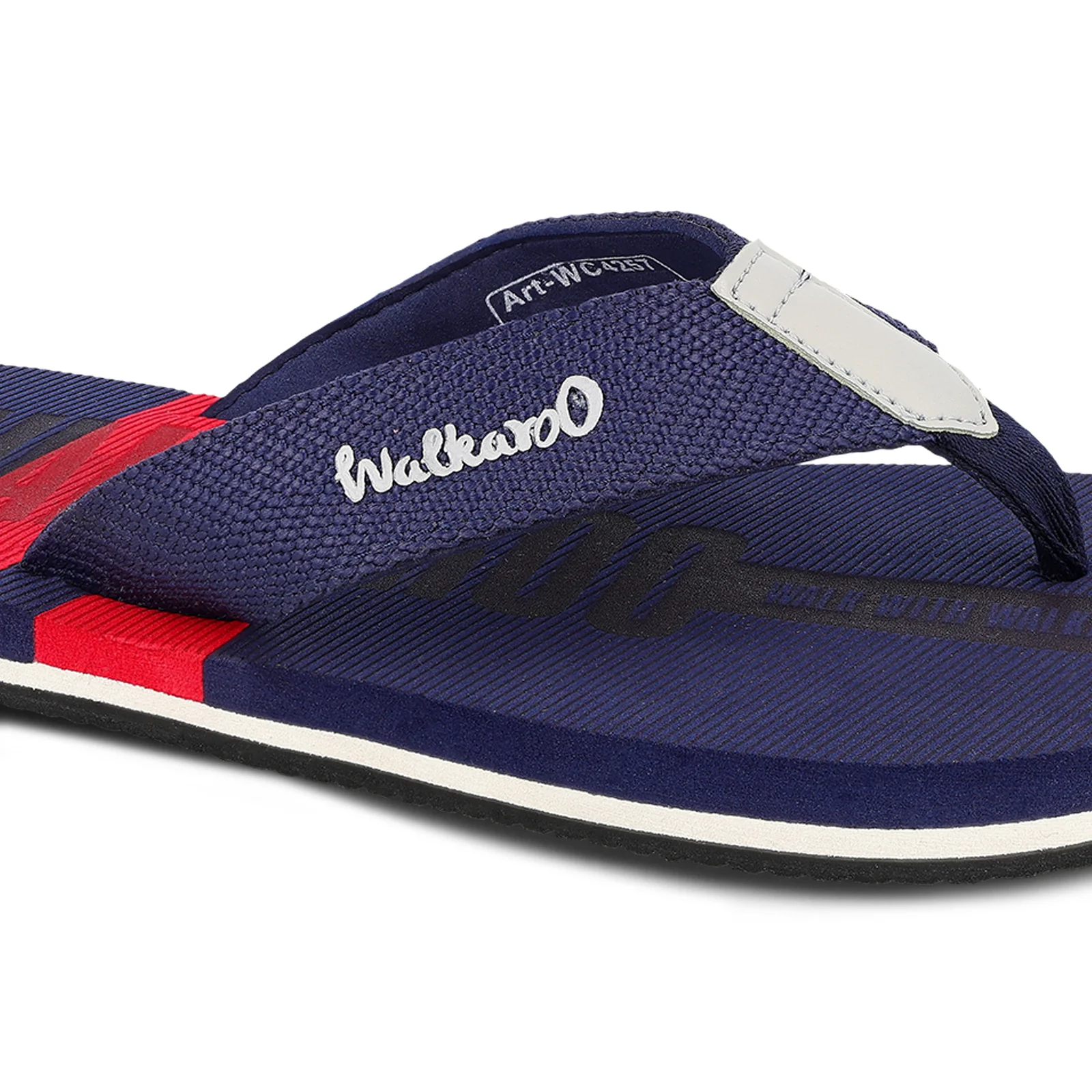 Men's Flip Flop Slippers - WC4257 Navy Blue Red - Image 4