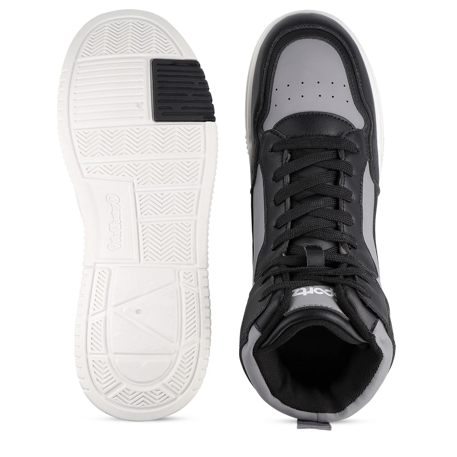 Men's High Top Sports Sneakers - WY3470 Black - Image 2