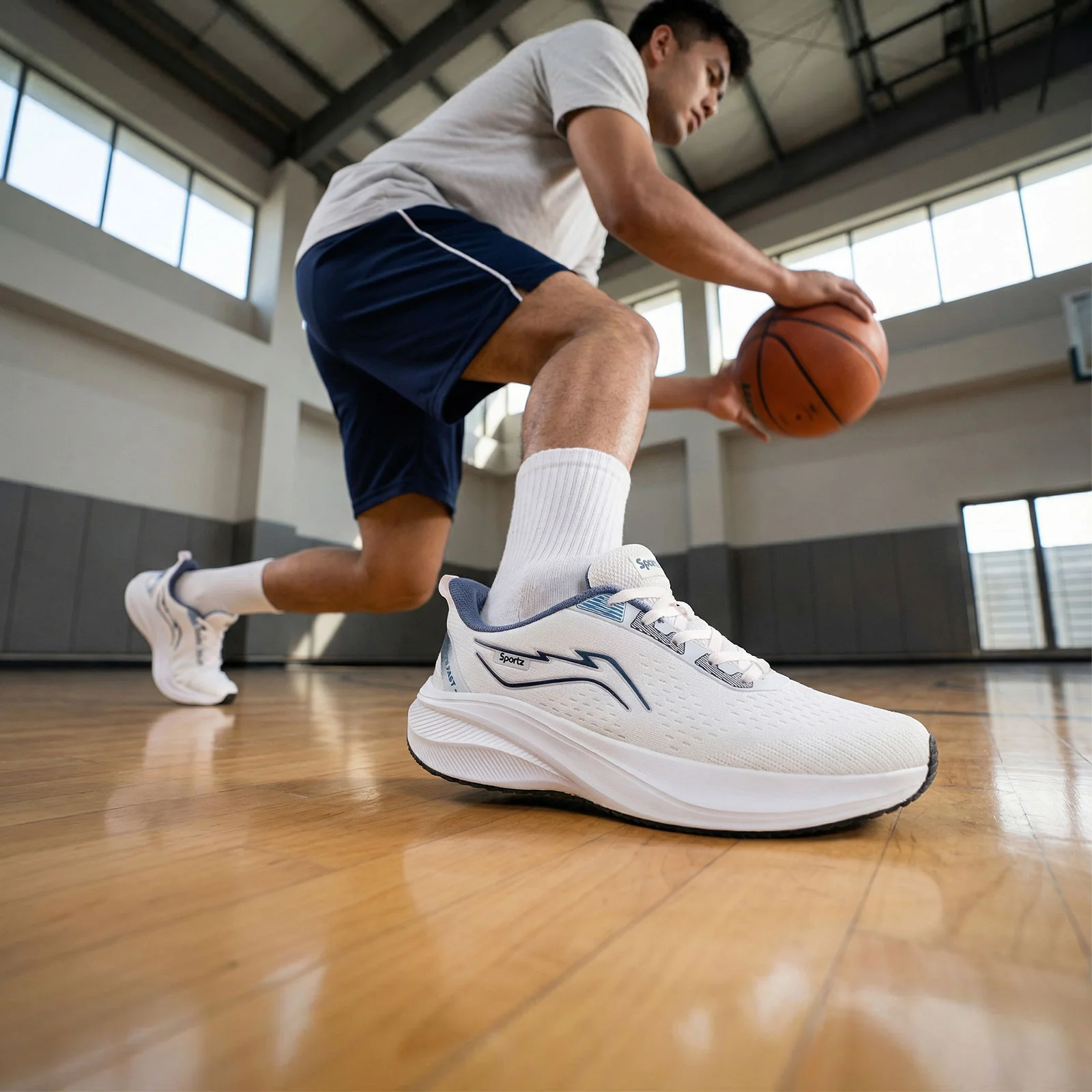 Men's Lace-up Sports Shoe - SGE21009 White - Image 2