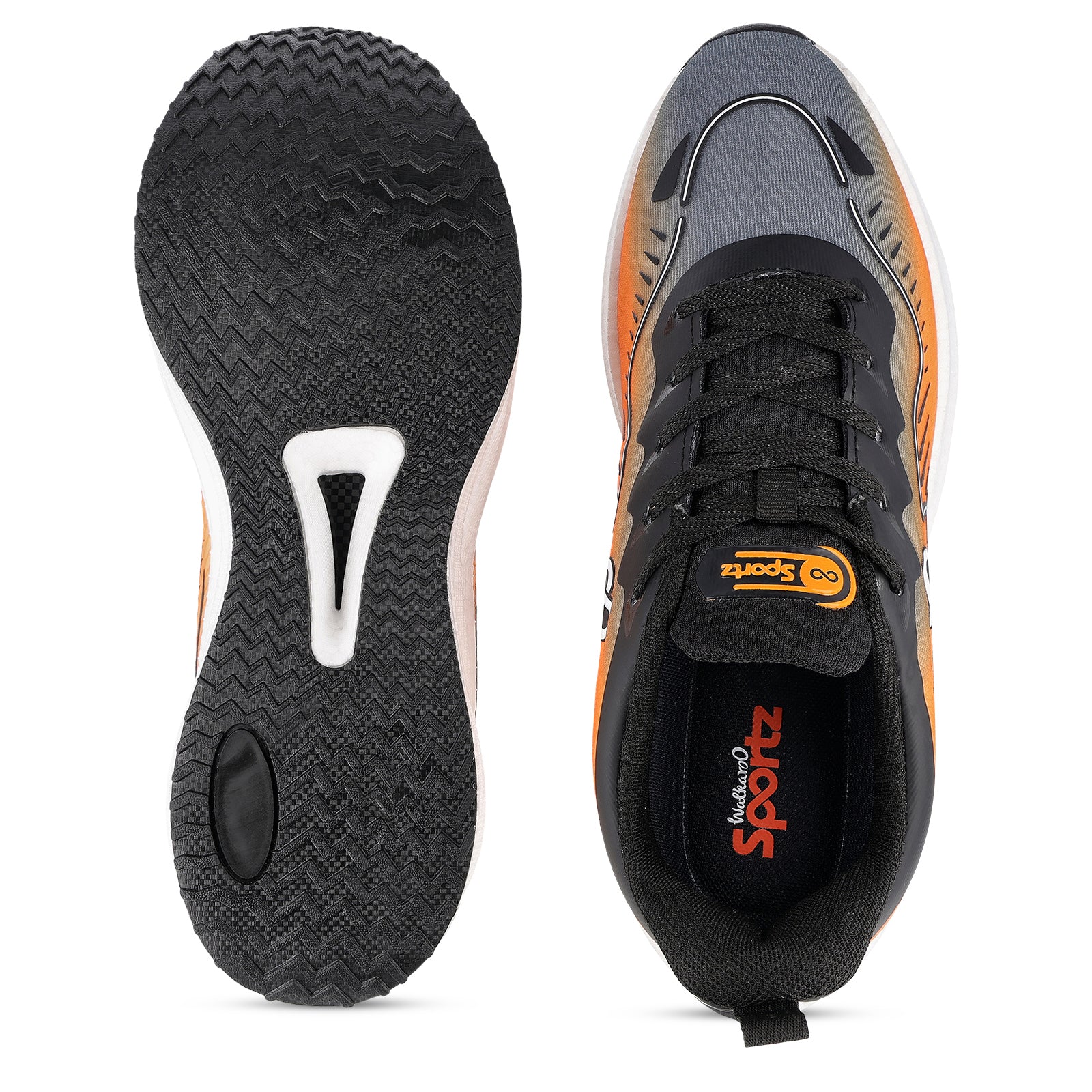 Men's Active Beads Sports Shoes - WS9163 Grey Orange - Image 3