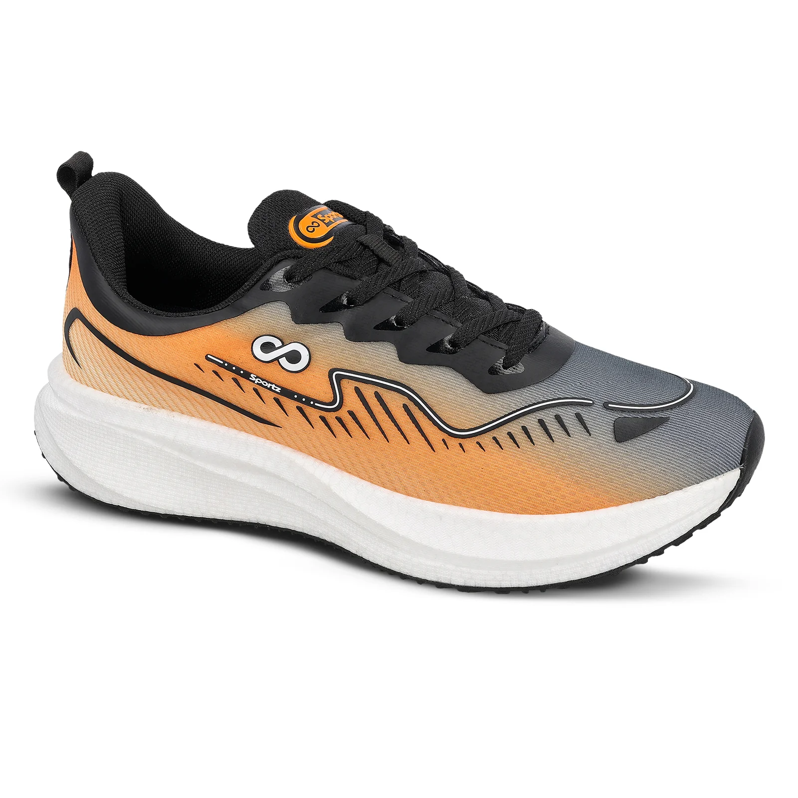 Men's Active Beads Sports Shoes - WS9163 Grey Orange - Image 5
