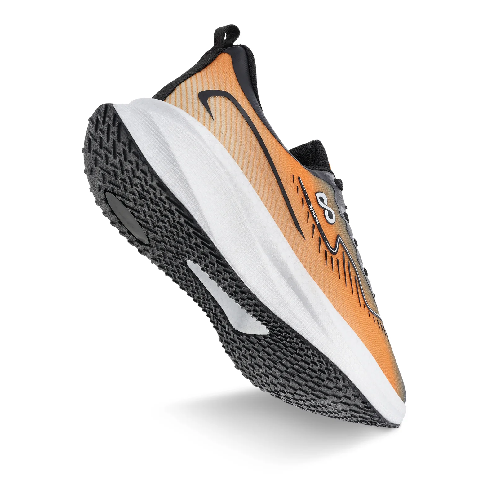 Men's Active Beads Sports Shoes - WS9163 Grey Orange - Image 7