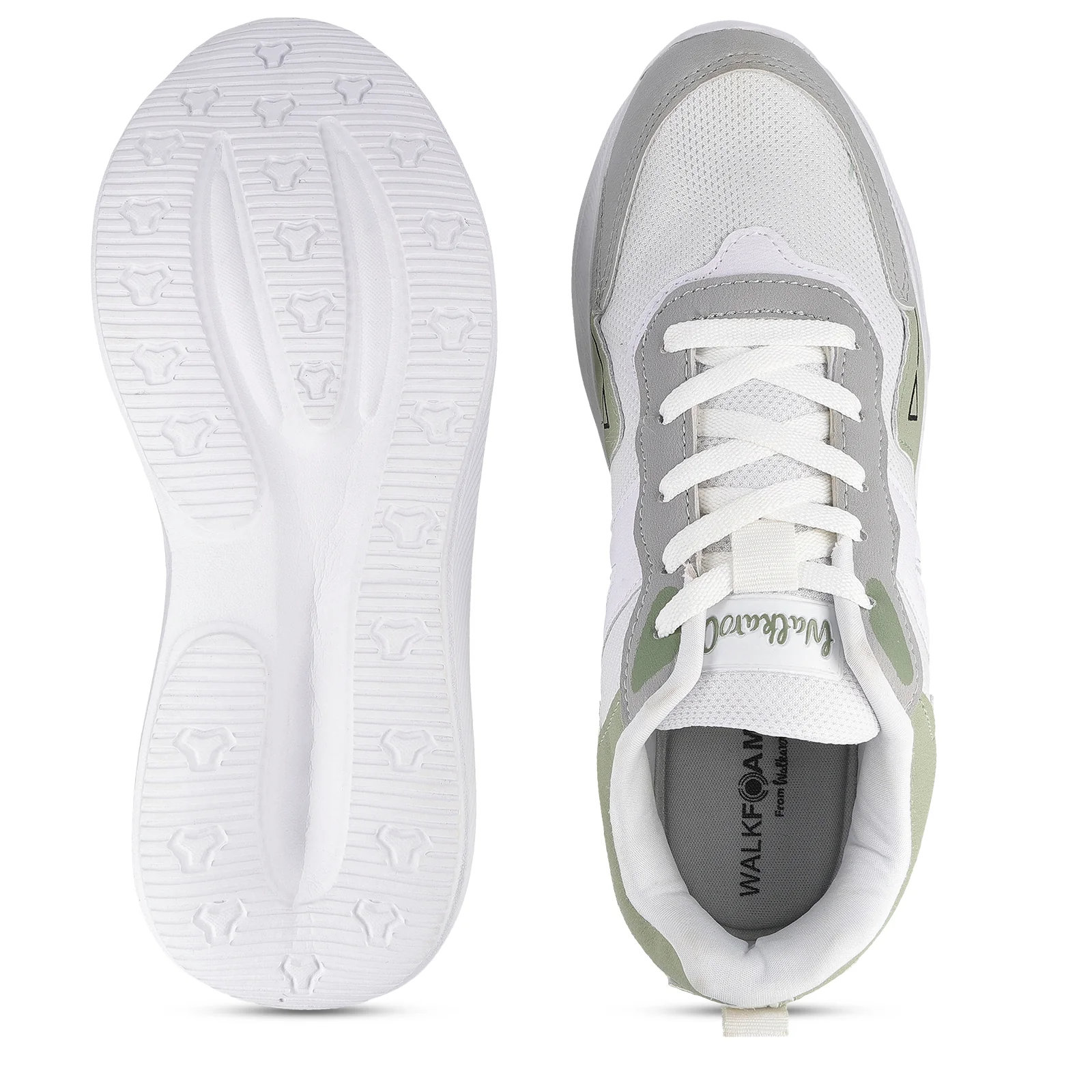 Men's Lace-up Sports Shoes - WS3122 White Green - Image 2