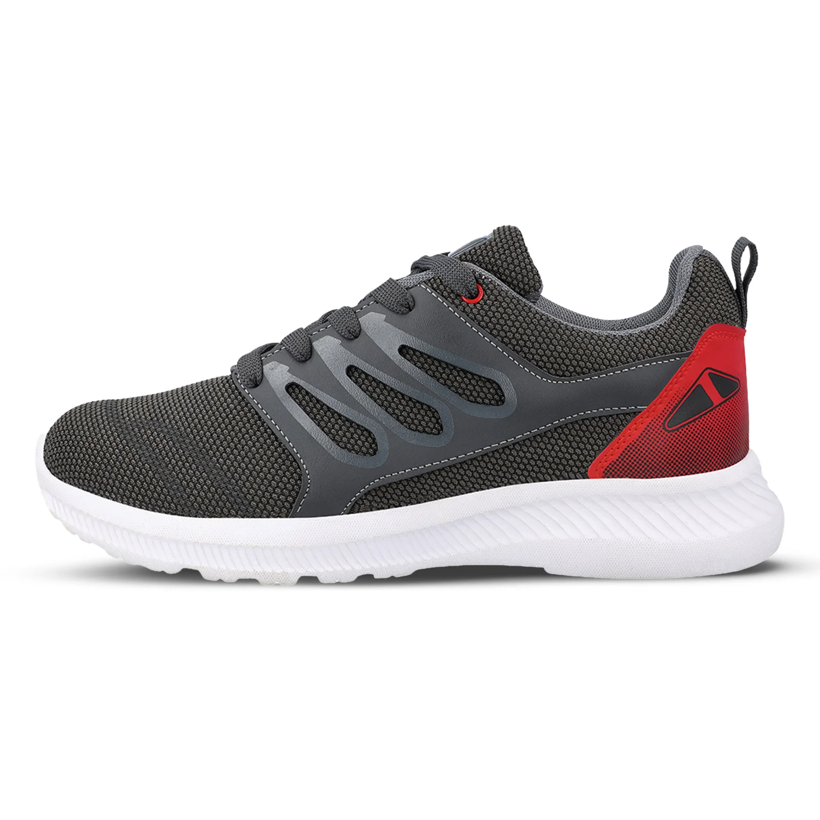Men's Lace-up Walking Shoes - 15570 Grey Red