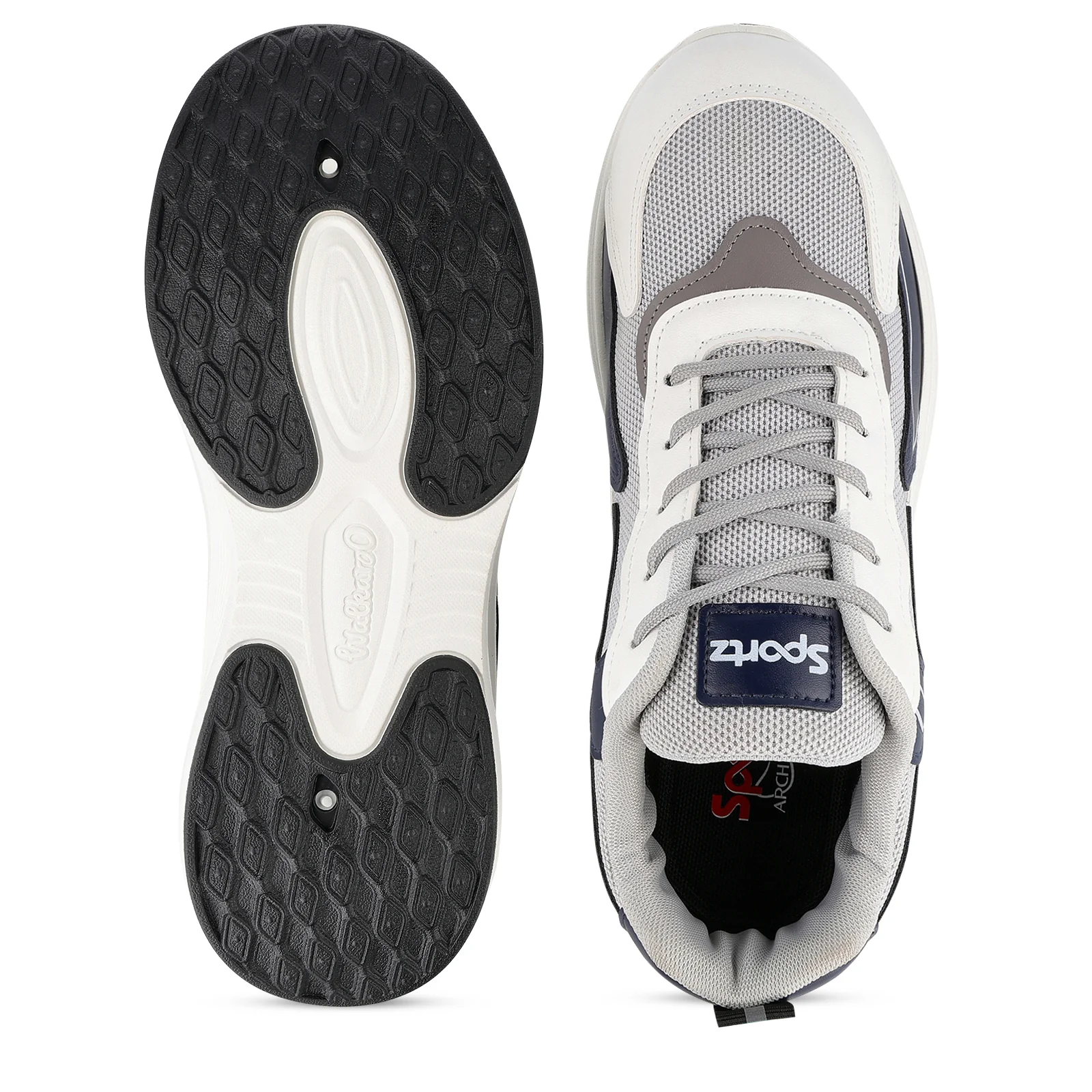 Men's Lace-up Walking Shoes - WS9129 White Black - Image 3