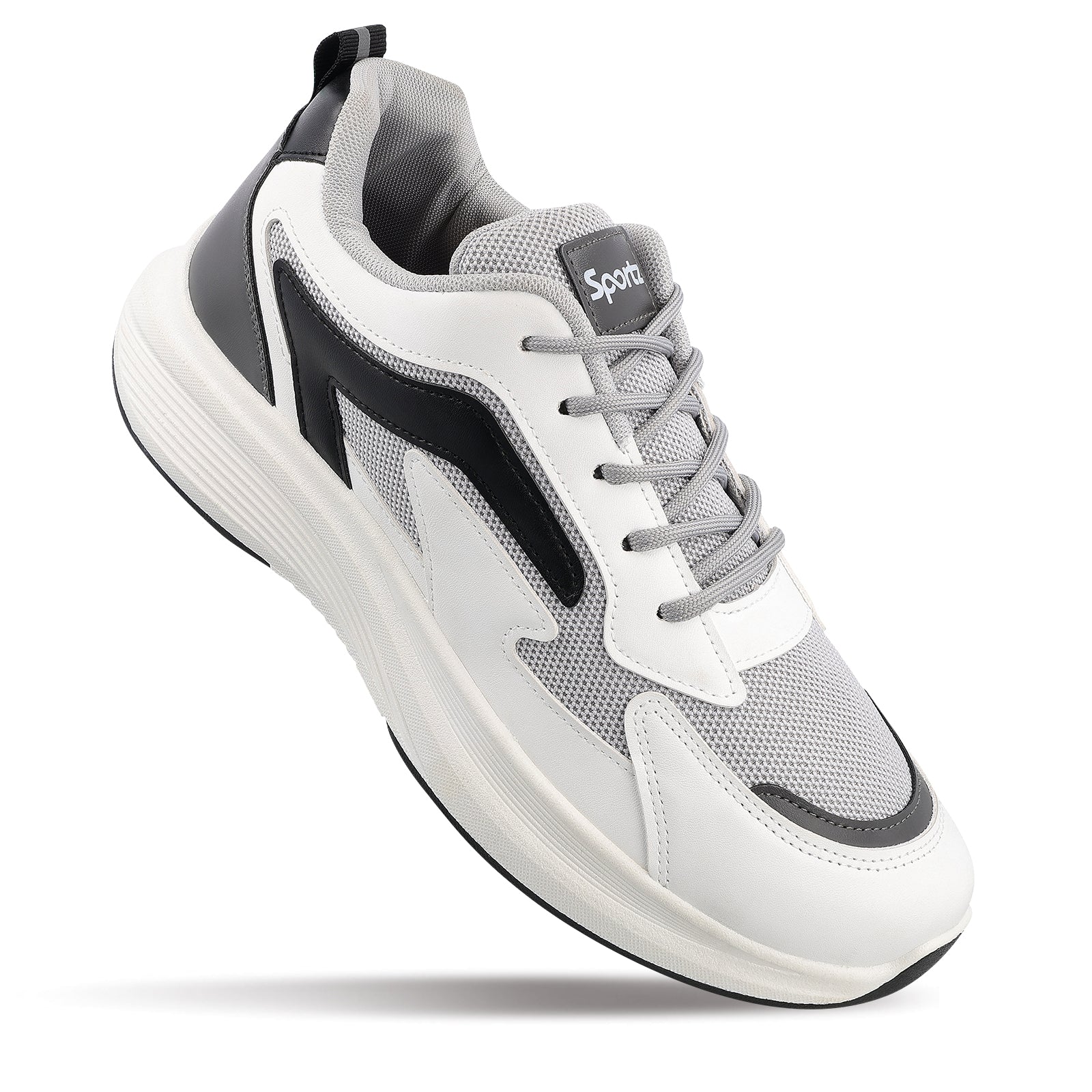 Men's Lace-up Walking Shoes - WS9129 White Black - Image 5