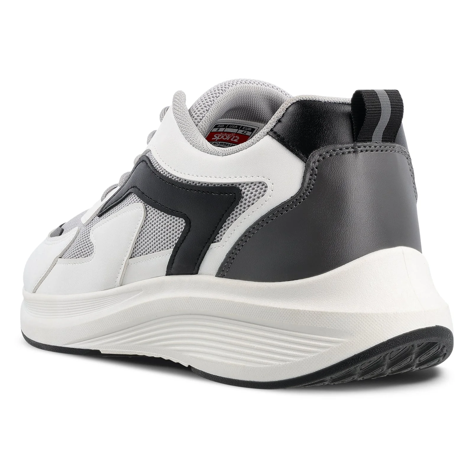 Men's Lace-up Walking Shoes - WS9129 White Black - Image 6