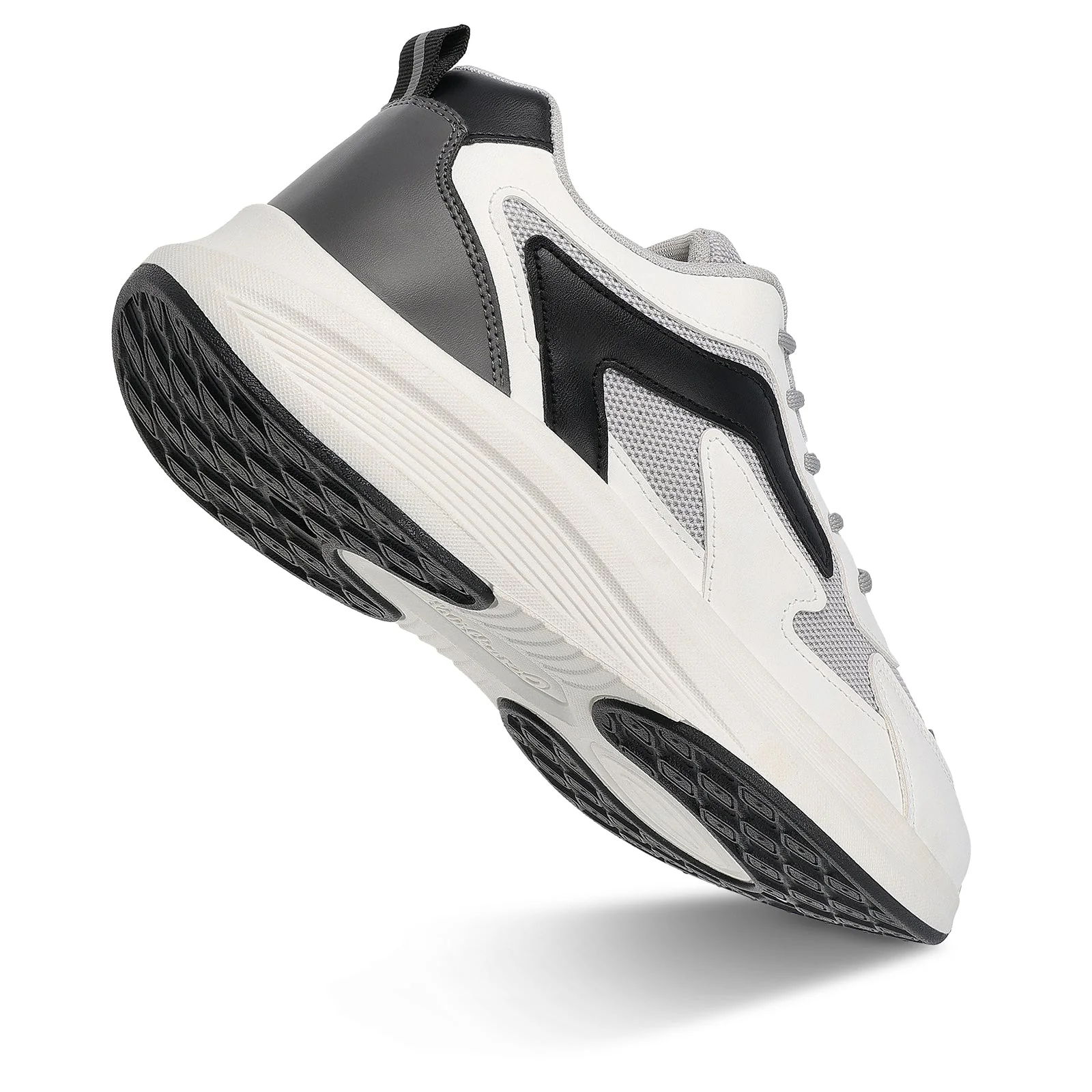 Men's Lace-up Walking Shoes - WS9129 White Black - Image 7