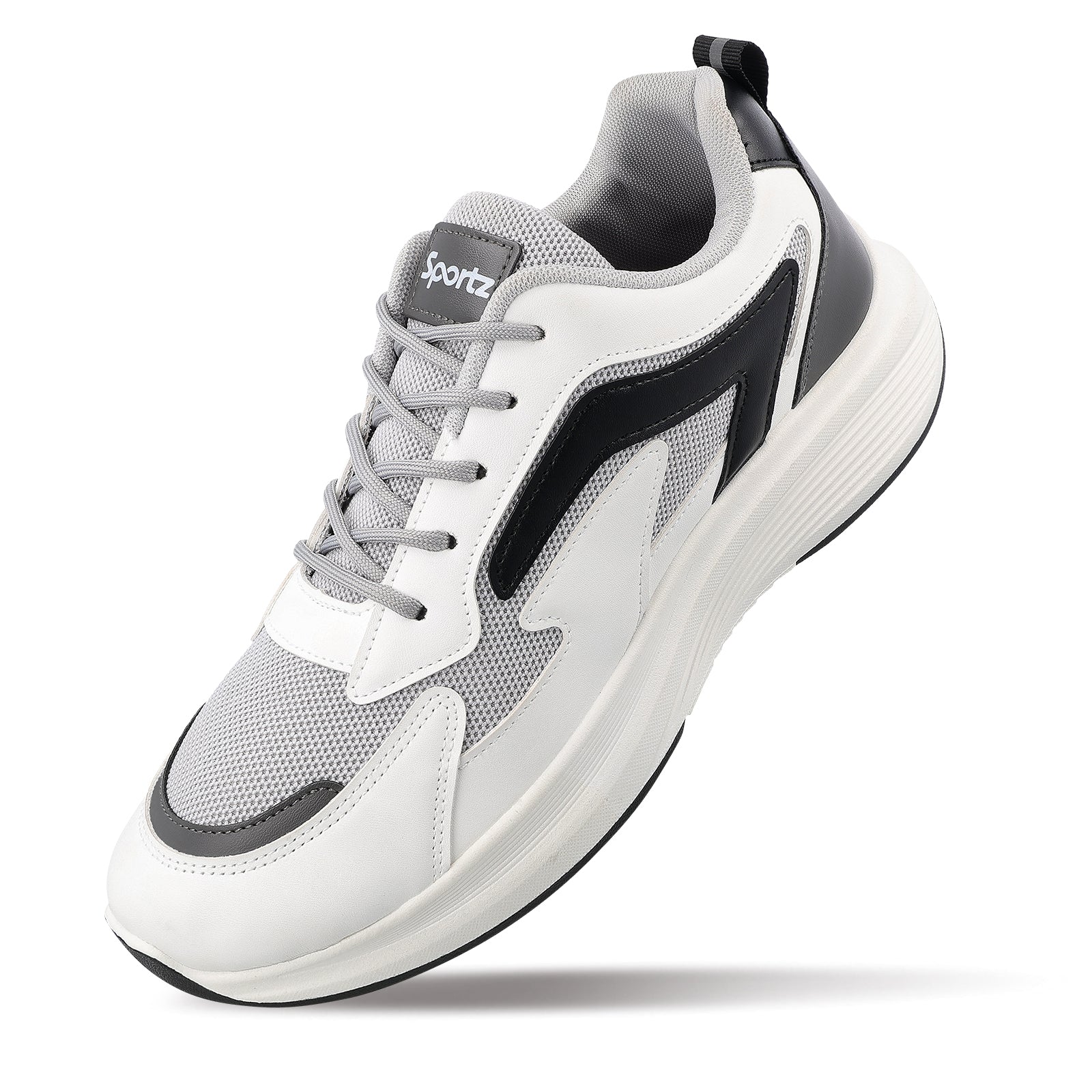 Men's Lace-up Walking Shoes - WS9129 White Black - Image 8