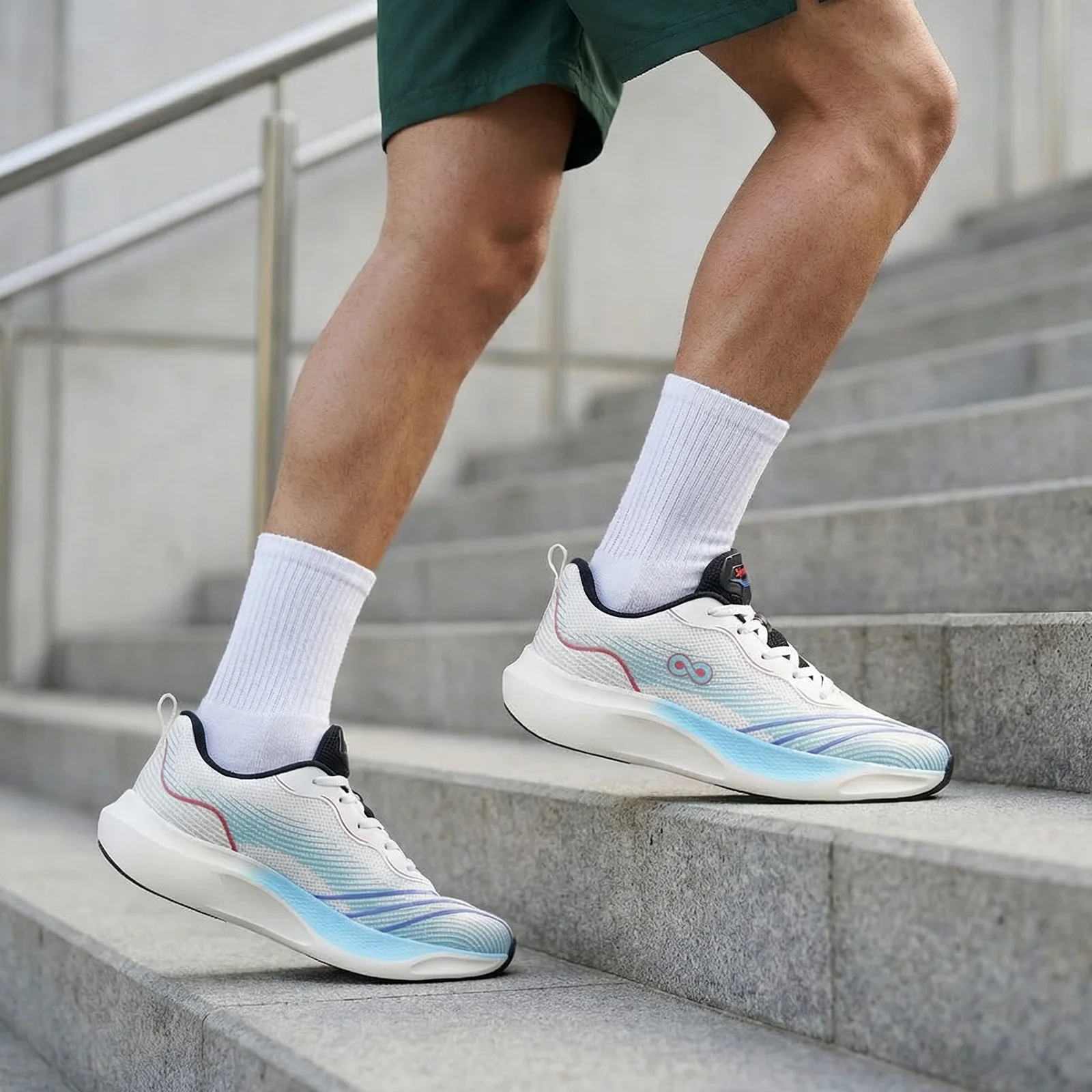 Men's Lace-up Walking Shoes - WS9142 White - Image 2