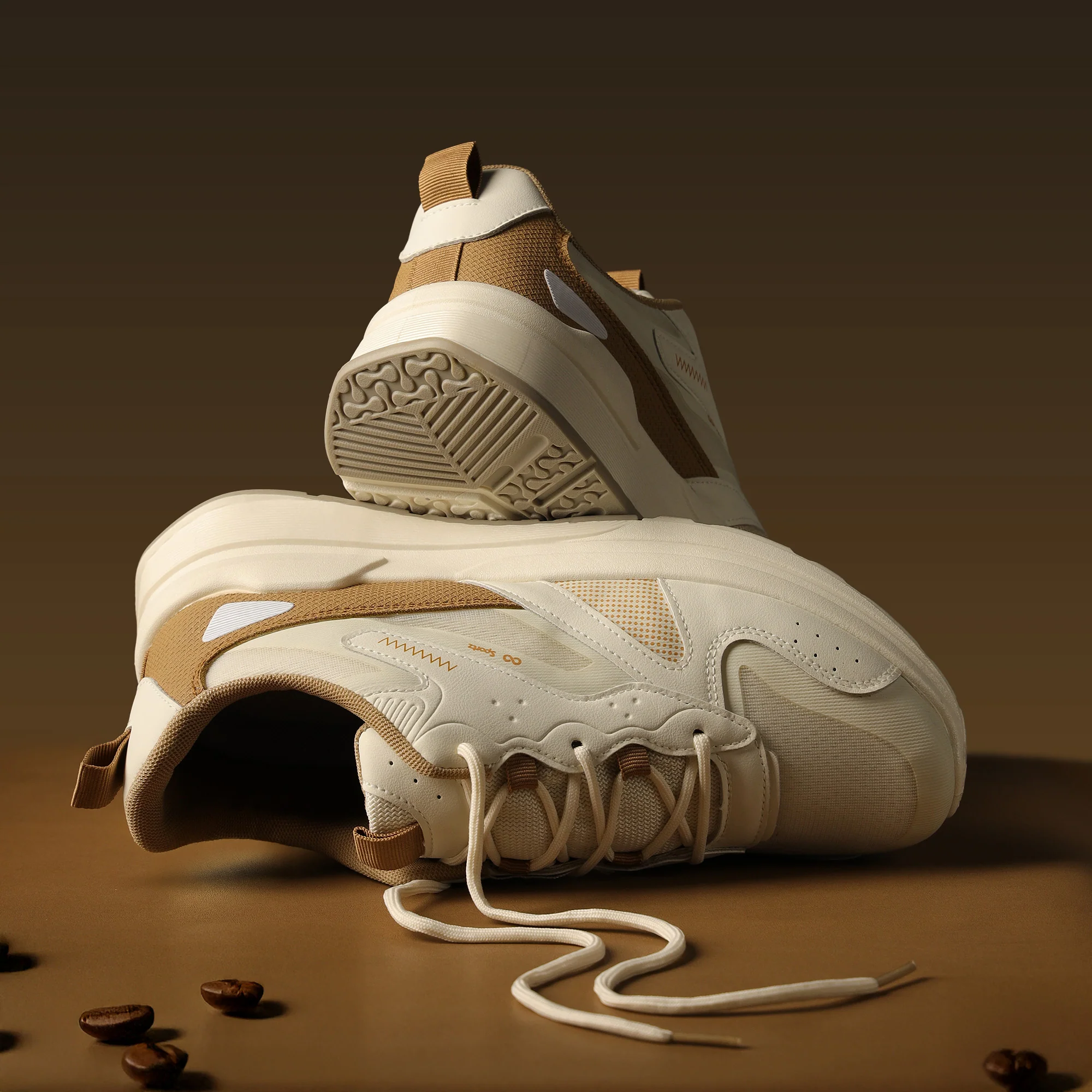 Men's Sports Sneakers - WY3490 White Beige - Image 2