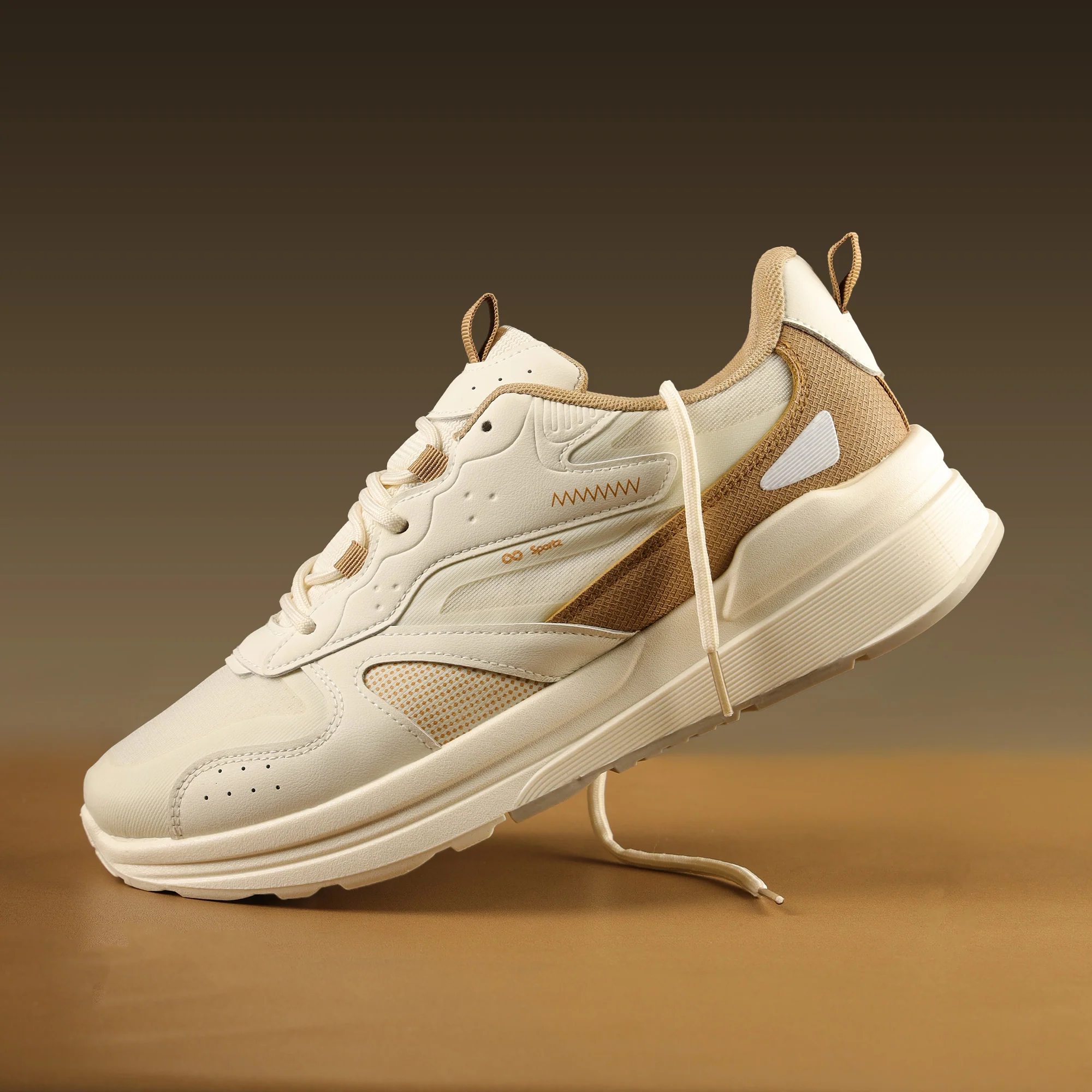 Men's Sports Sneakers - WY3490 White Beige - Image 3
