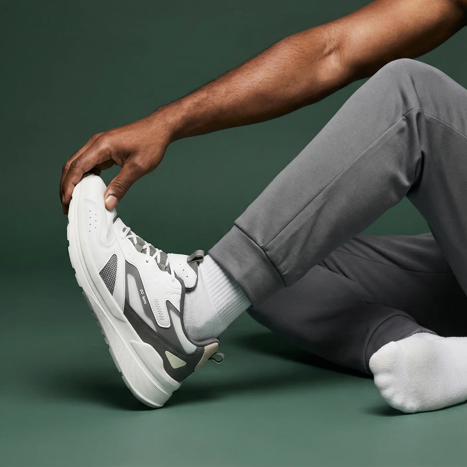 Men's Sports Sneakers - WY3490 White Grey - Image 2