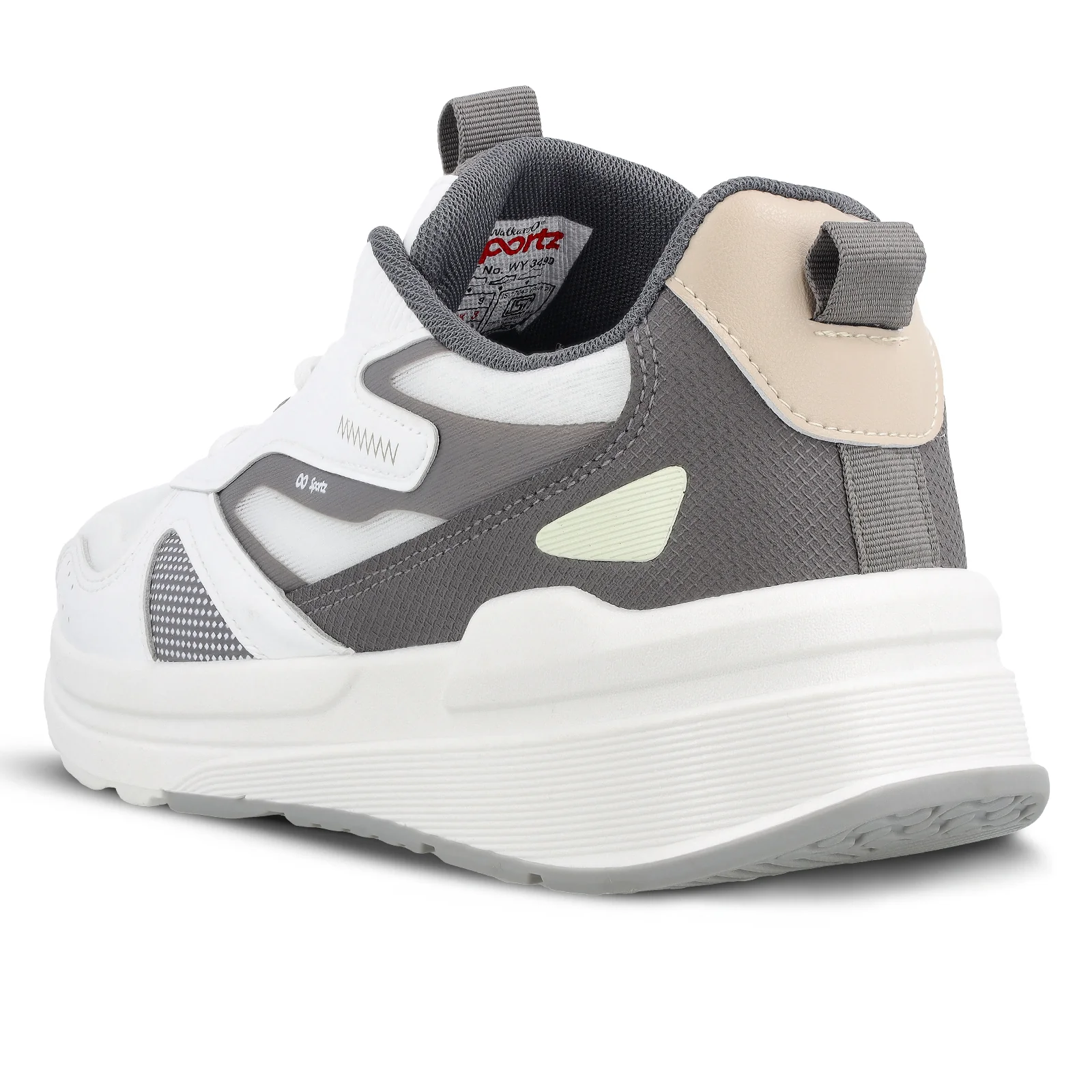 Men's Sports Sneakers - WY3490 White Grey - Image 7