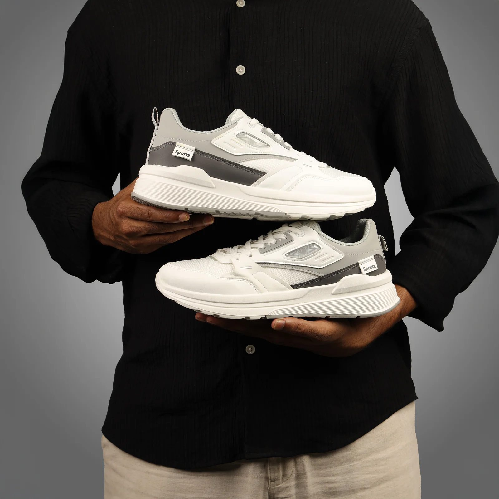 Men's Sports Sneakers - WY3496 White Grey - Image 2