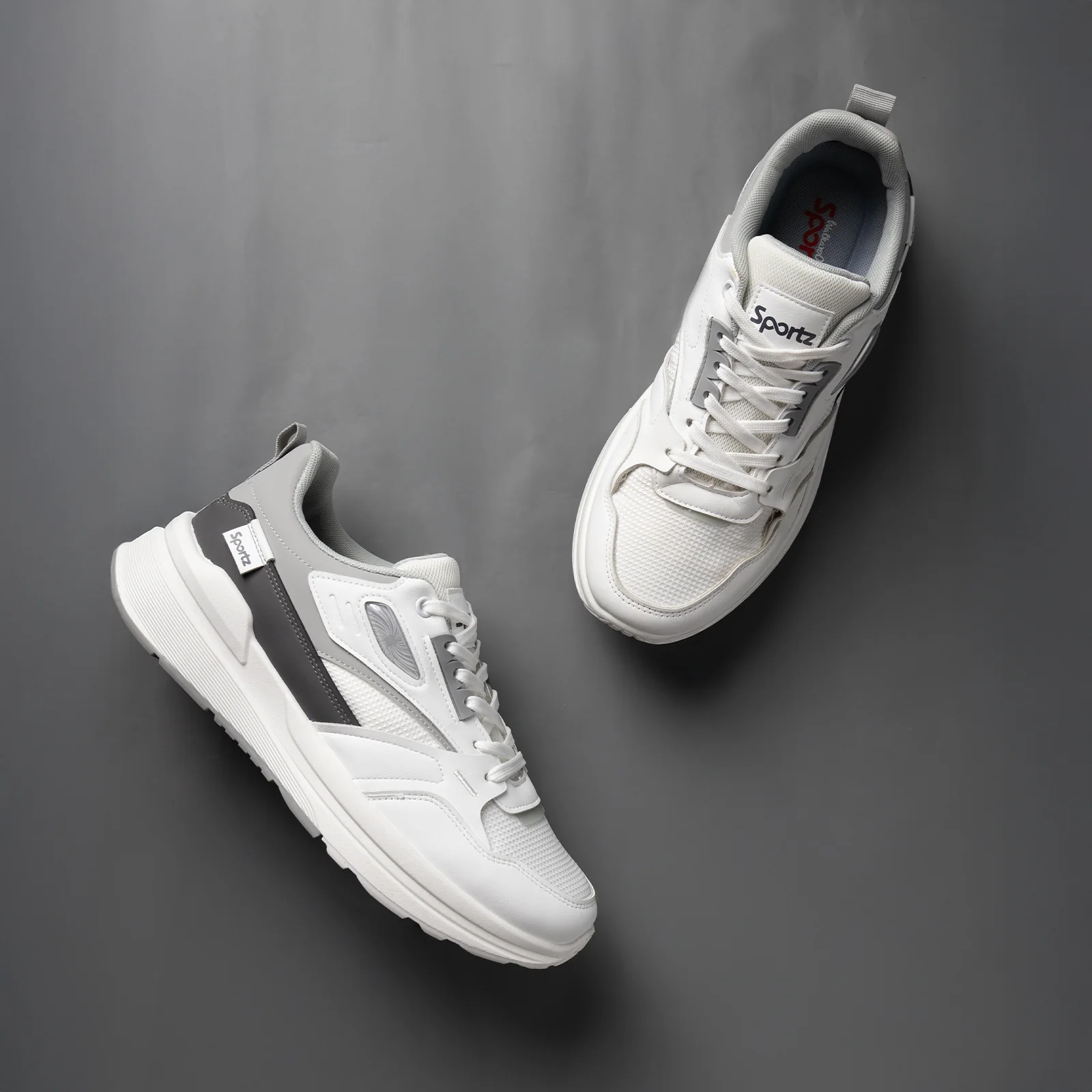 Men's Sports Sneakers - WY3496 White Grey - Image 4
