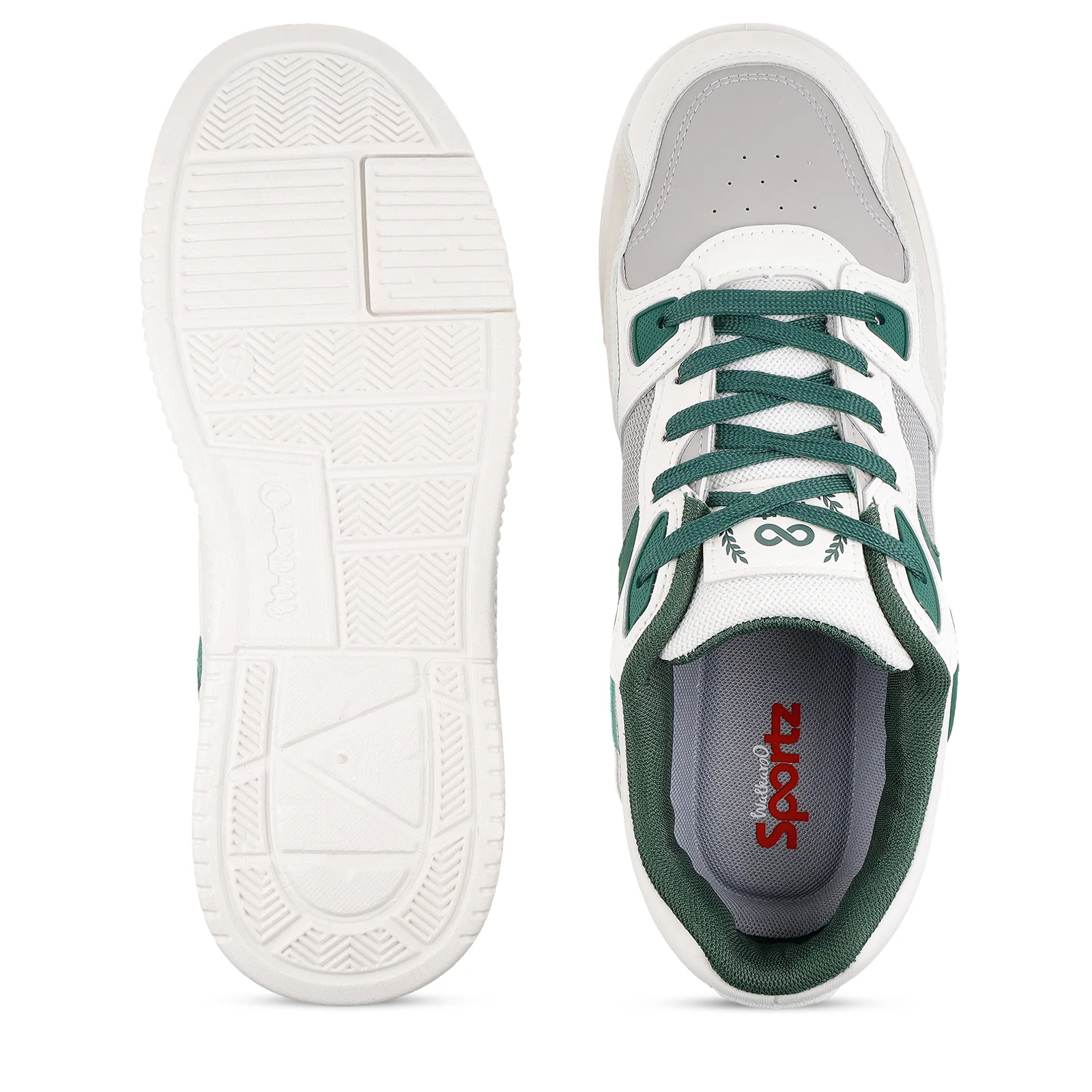 Men's Sports Sneakers - WY3499 White Green - Image 3